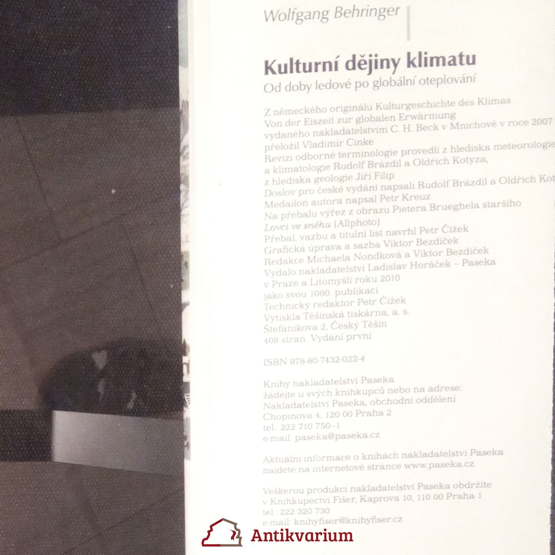 Wolfgang Behringer Kulturní dějiny klimatu