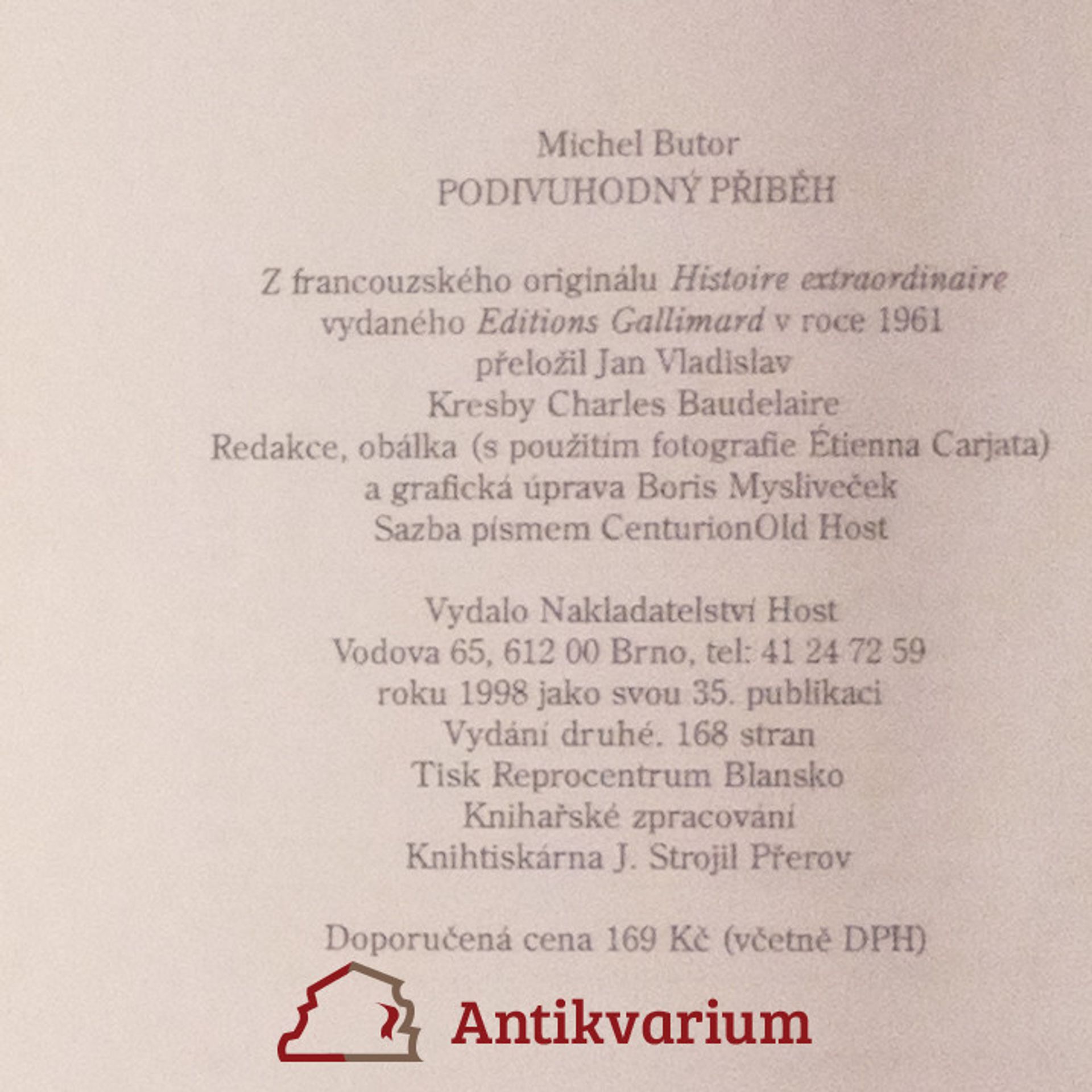 Michel Butor Podivuhodný příběh: Esej o jednom Baudelairově snu