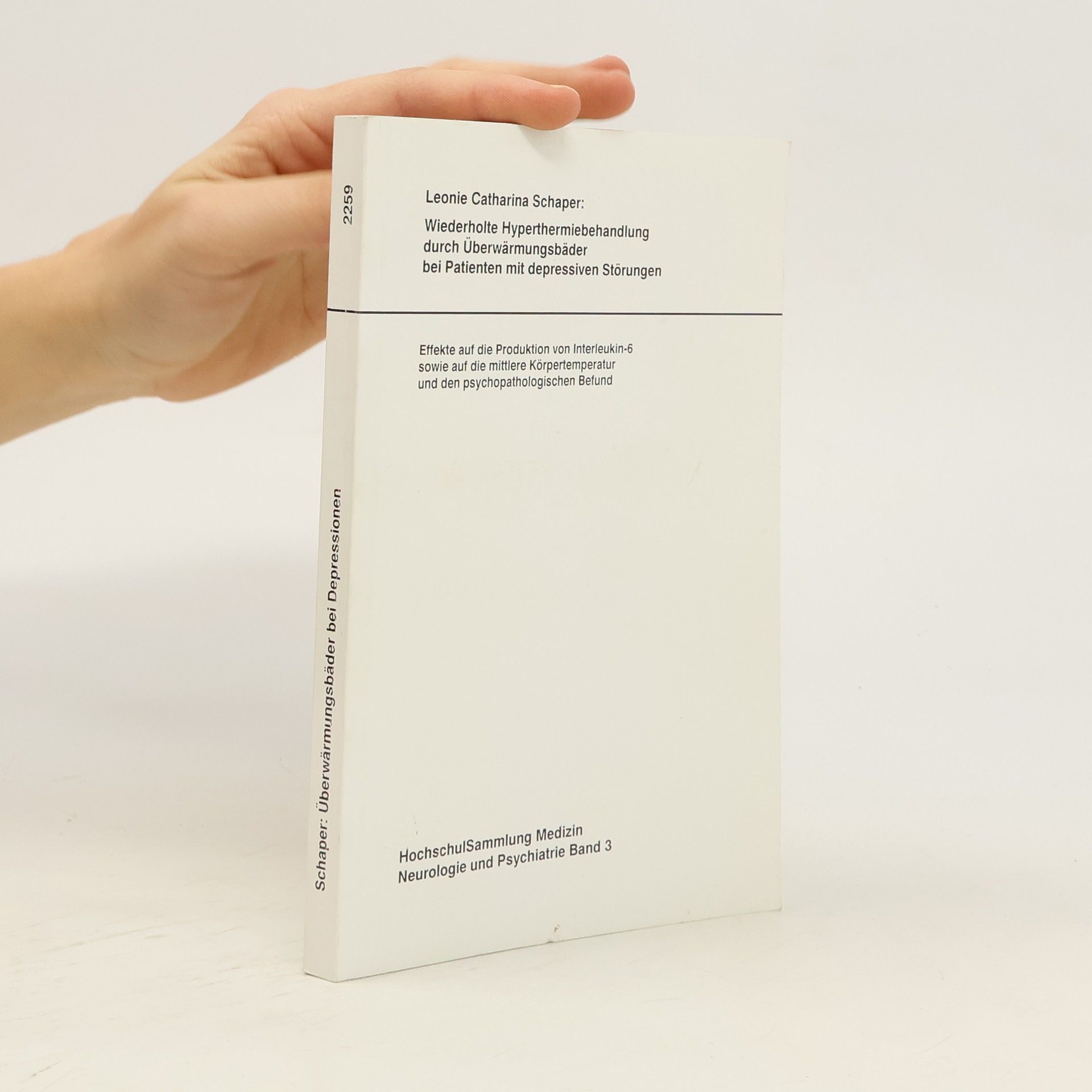 Wiederholte Hyperthermiebehandlung durch Überwärmungsbäder bei Patienten mit depressiven Störungen