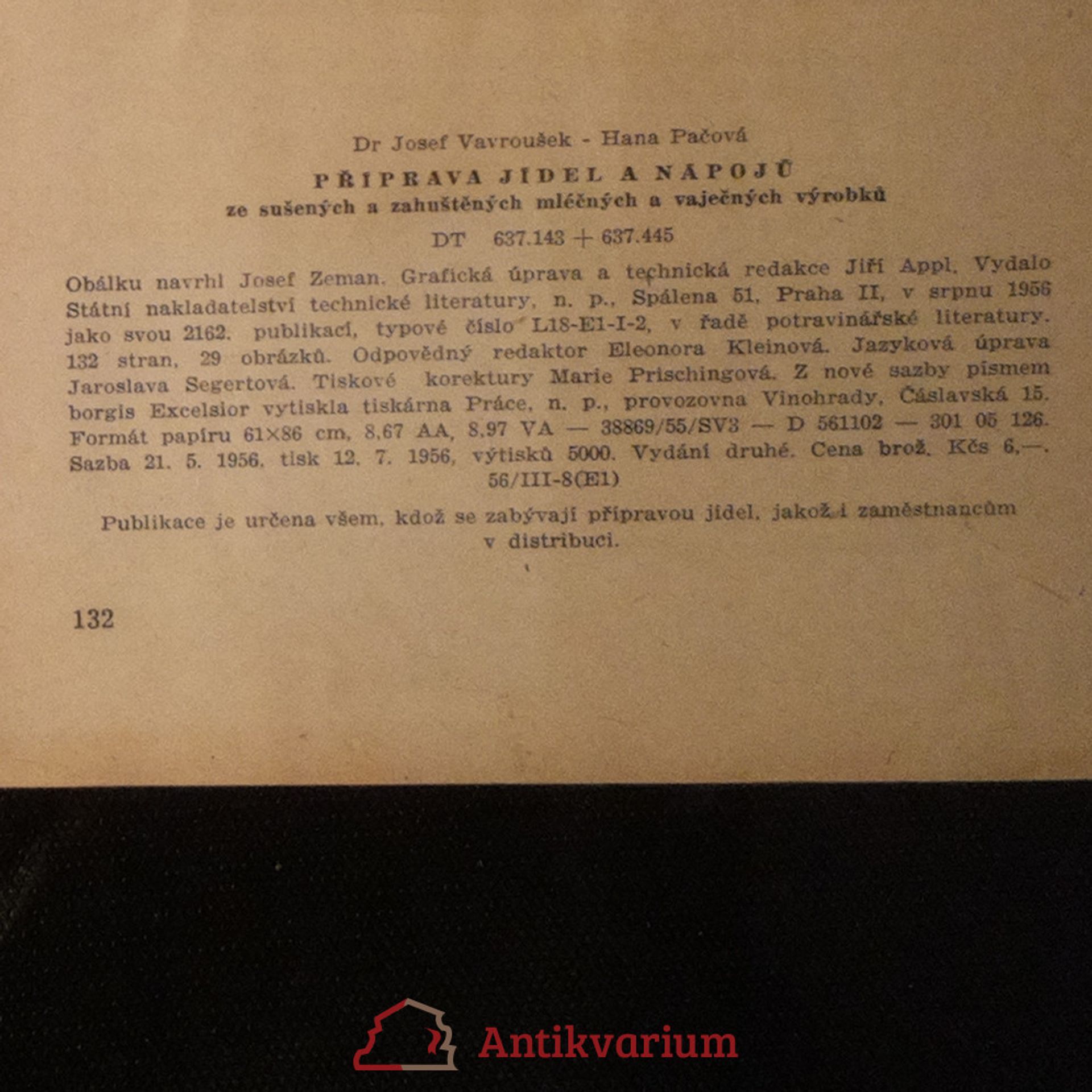 Josef Vavroušek Příprava jídel a nápojů ze sušených a zahuštěných mléčných a vaječných výrobků
