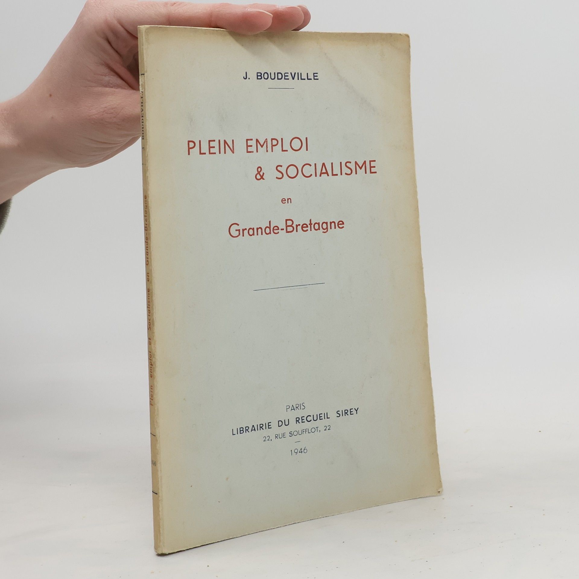 J. Boudeville  Plein emploi & socialisme en Grande-Bretagne