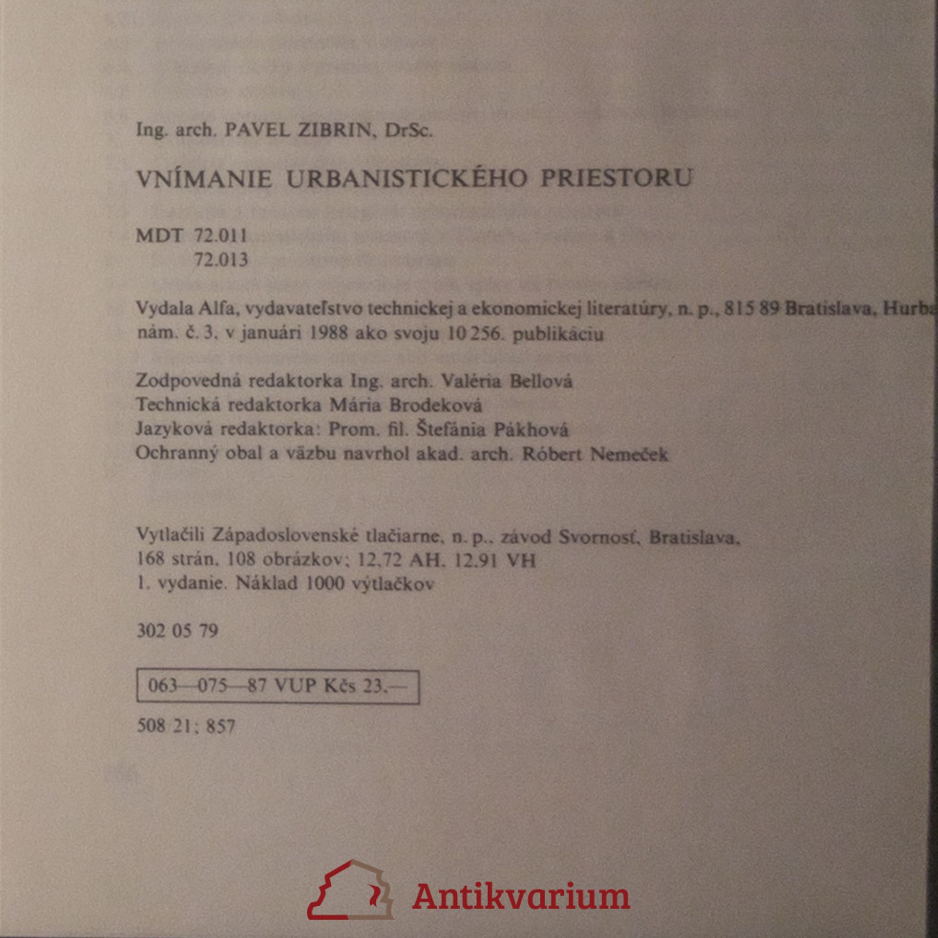 Pavel Zibrin Vnímanie urbanistického priestoru