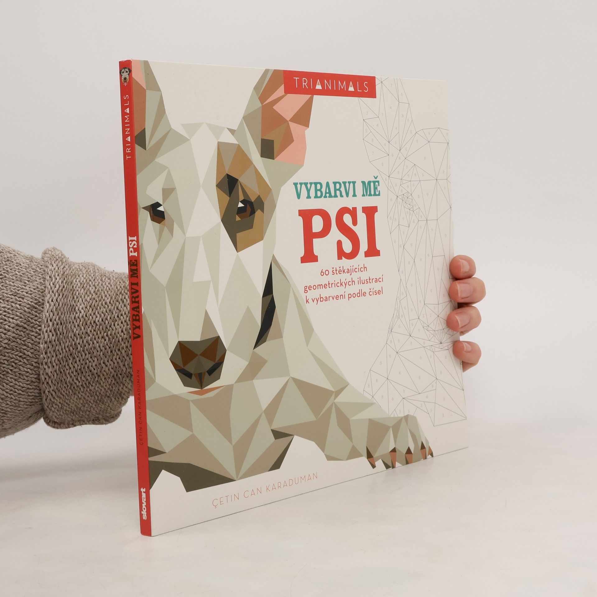 Çetin Can Karaduman Vybarvi mě - psi : 60 štěkajících geometrických ilustrací k vybarvení podle čísel