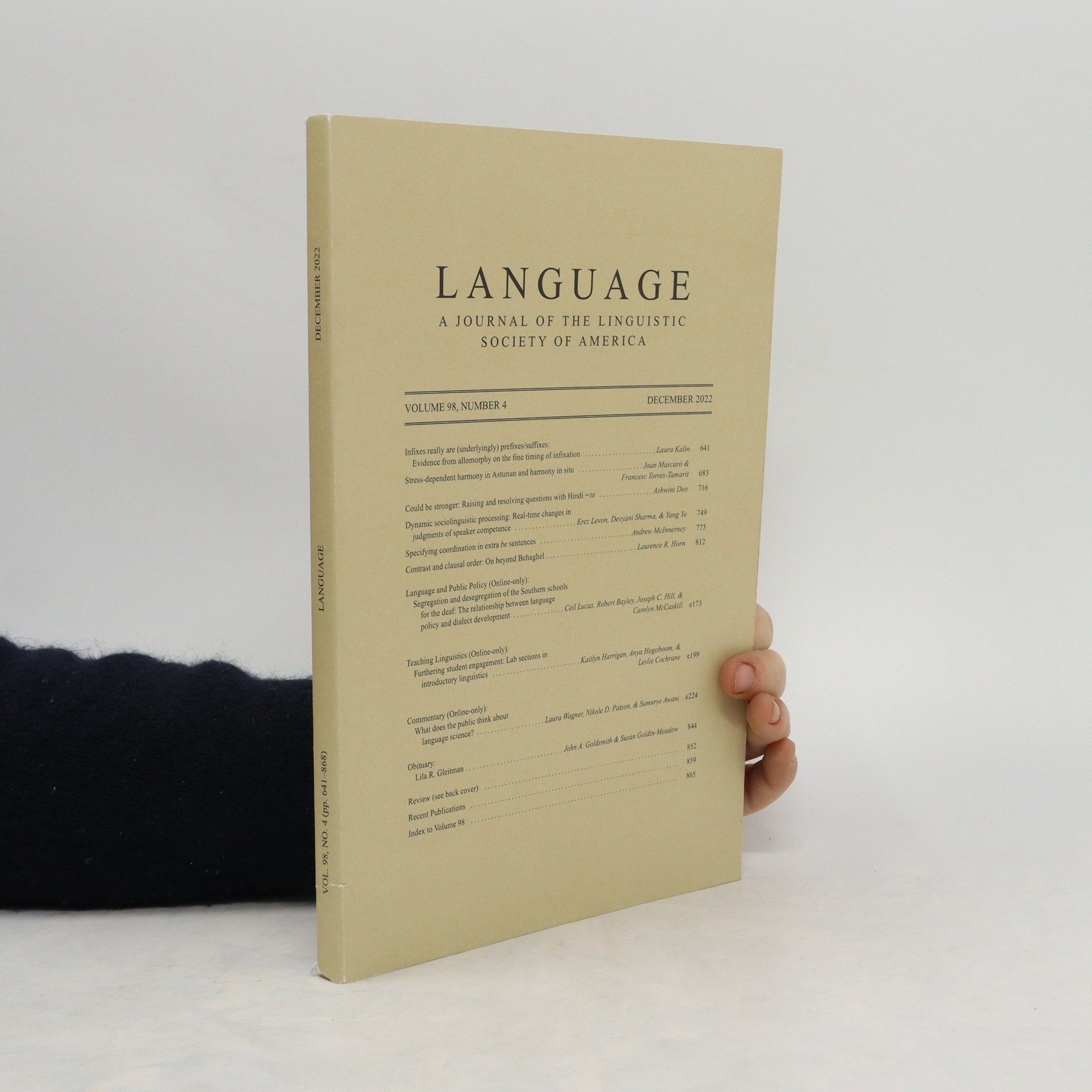 Collectif d'auteurs Language: Journal of the linguistic society of America. 12/2022. Číslo 4.