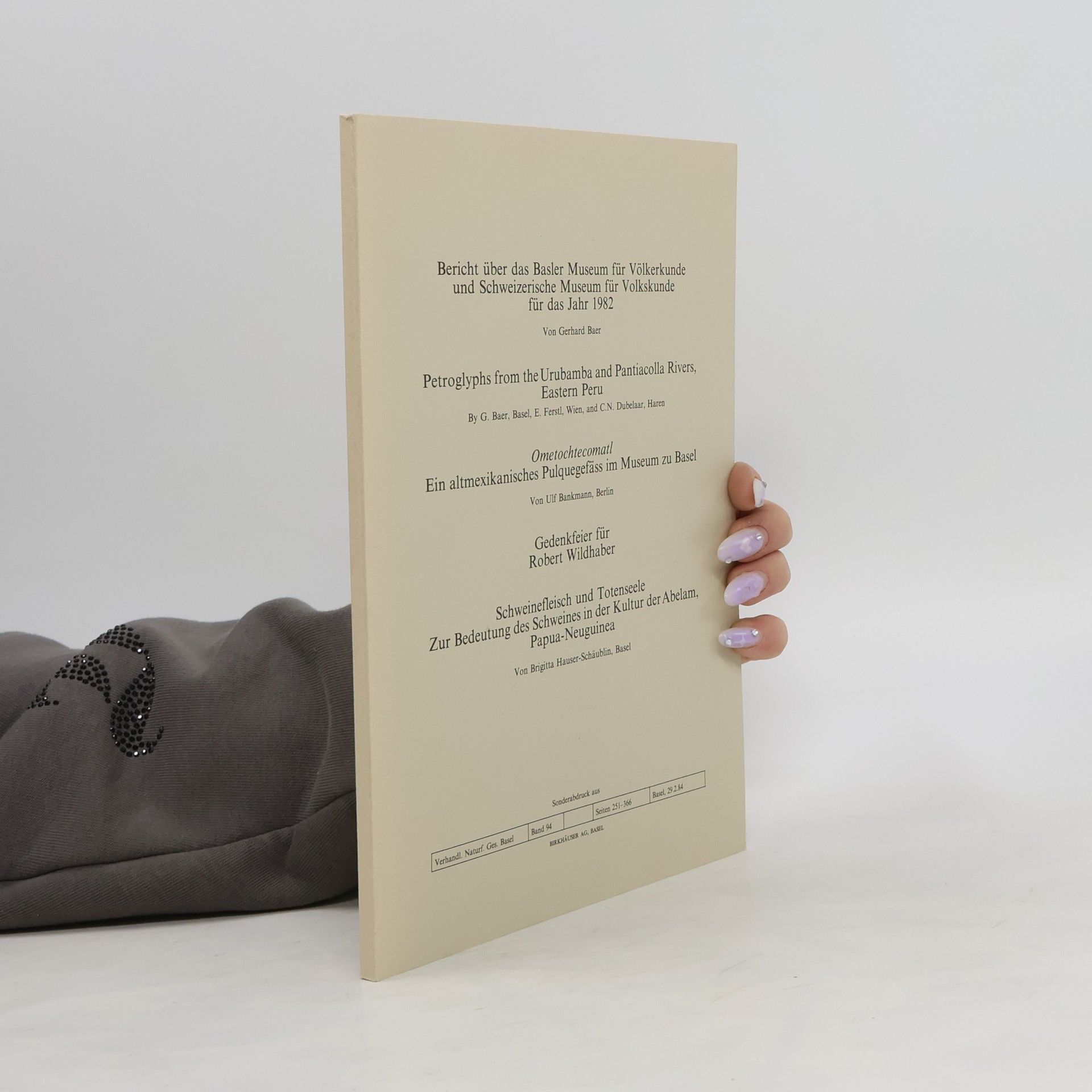 kolektiv Bericht über das Basler Museum für Völkerkunde und Schweizerische Museum für Volkskunde für das Jahr 1982