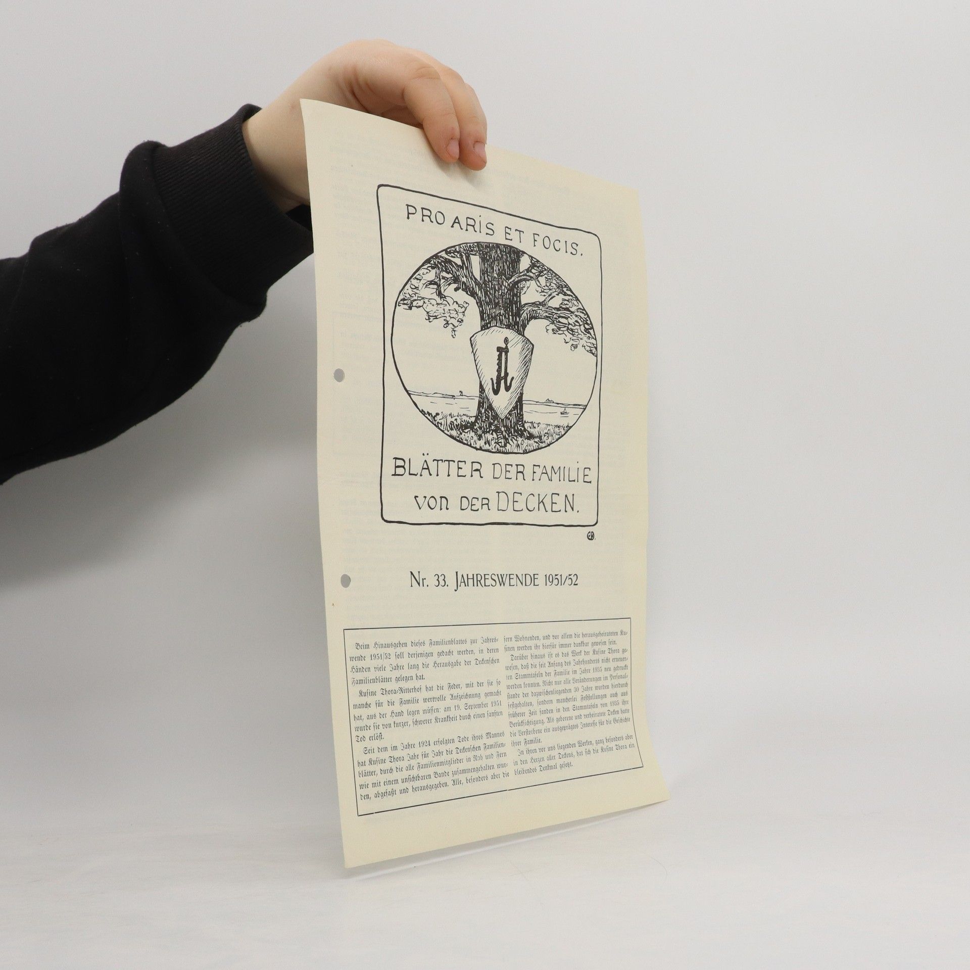 Autorenkollektiv Pro Aris et Focis. Blätter der Familie von der Decken 33. 1951/52