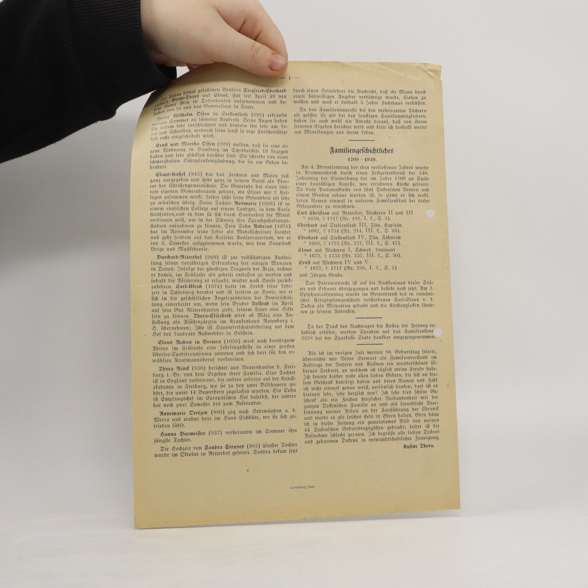 kolektiv Blätter der Familie von der Decken. Nr. 31. 1949/1950