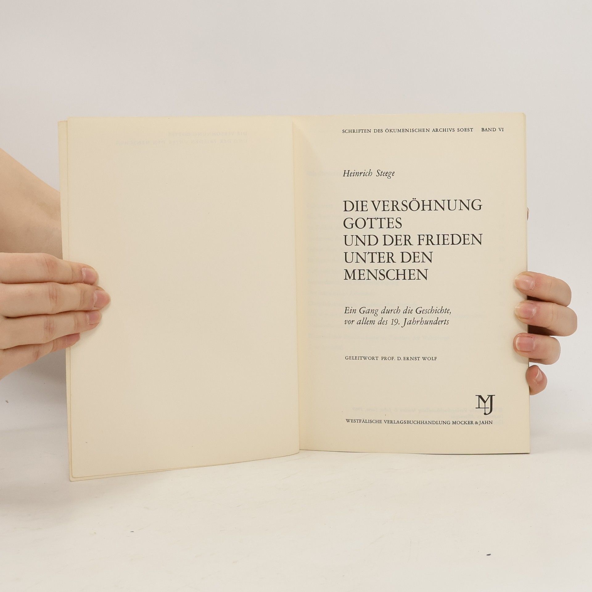 Heinrich Steege Die Versöhnung Gottes und der Frieden unter den Menschen