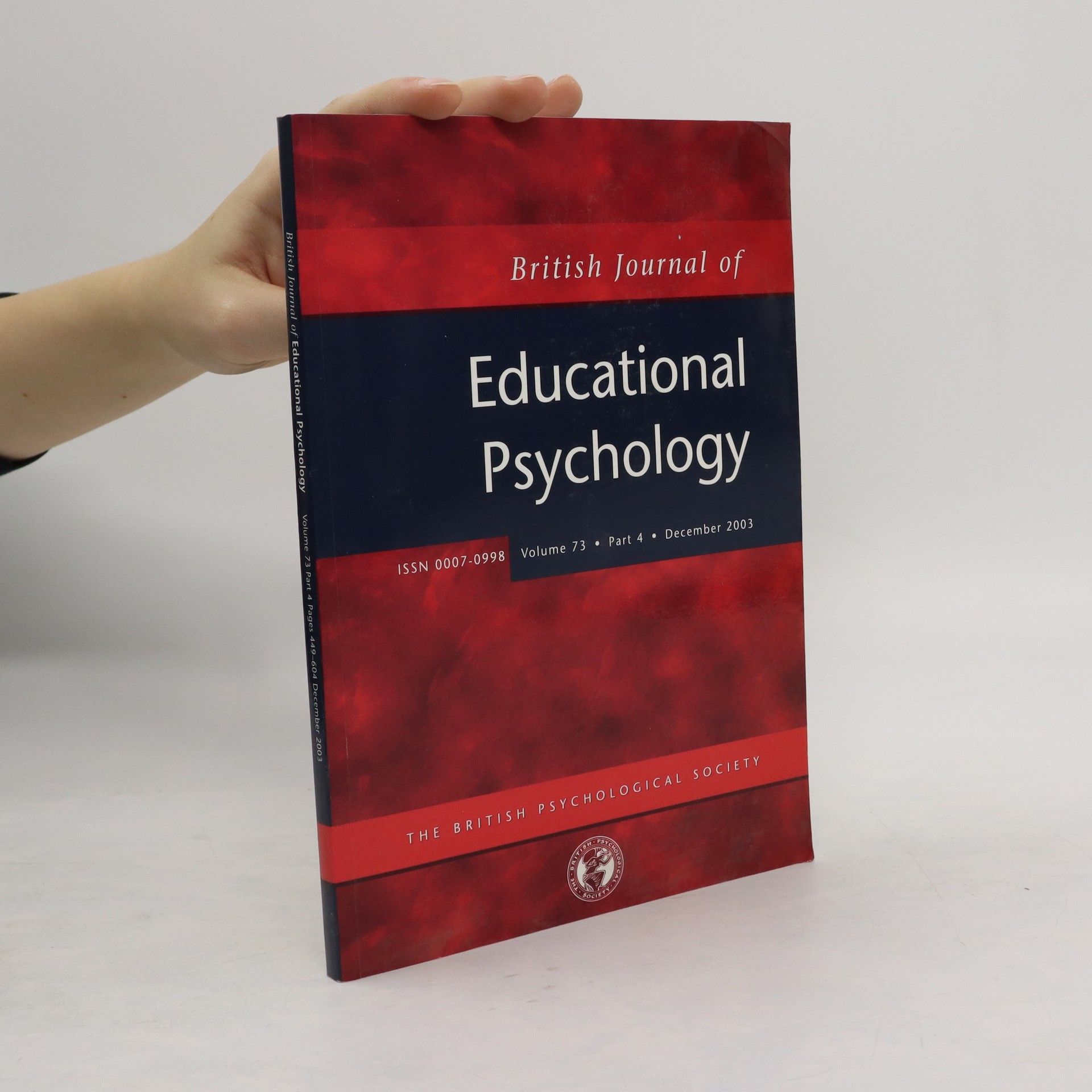AA.VV. British Journal of Educational Psychology 12/2003. Vol. 73, part 4