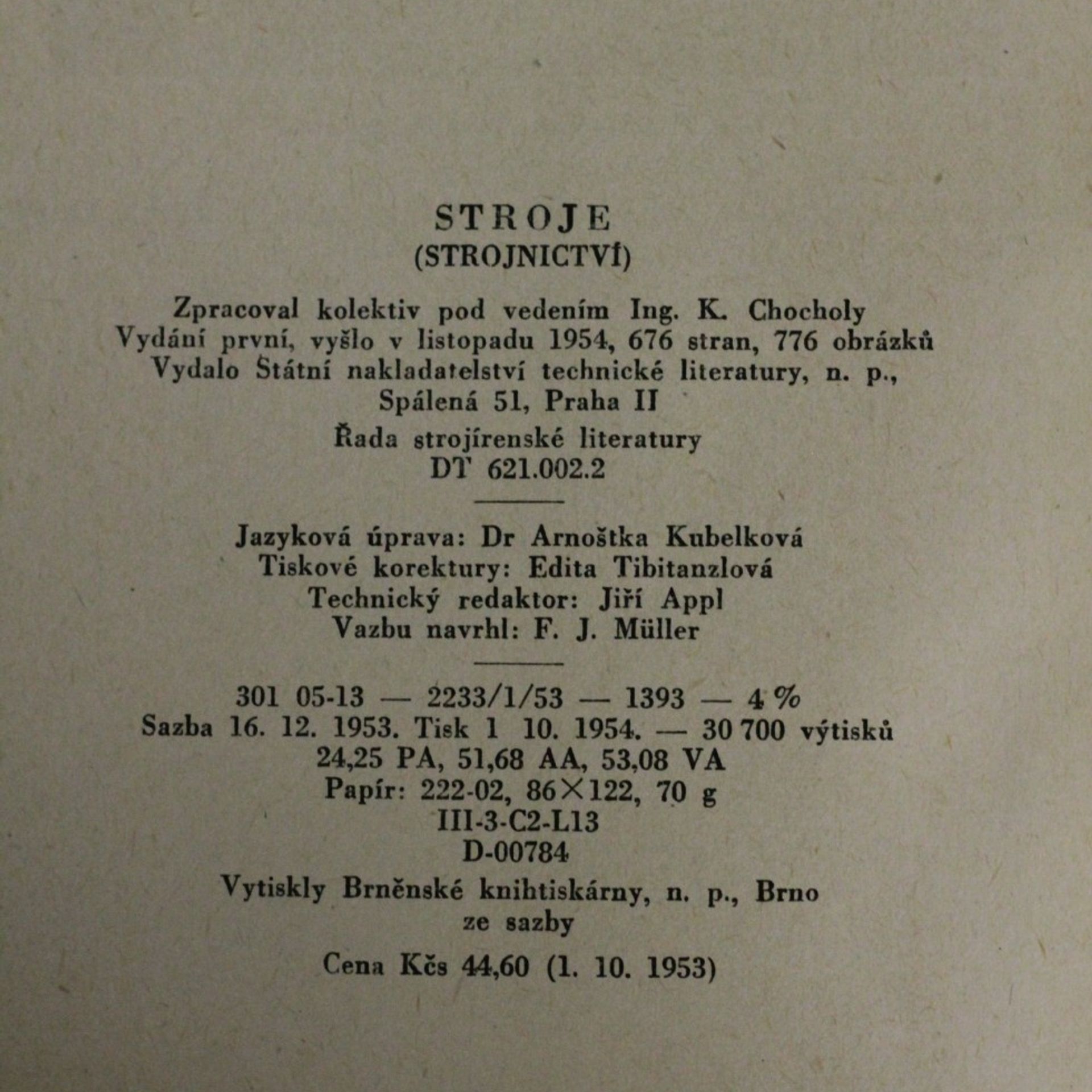 Karel Chochola Stroje (strojírenství) pro průmyslové školy