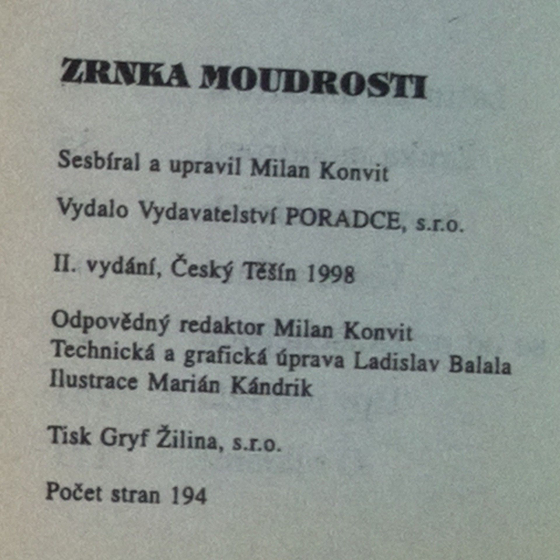 Milan Konvit Zrnka moudrosti