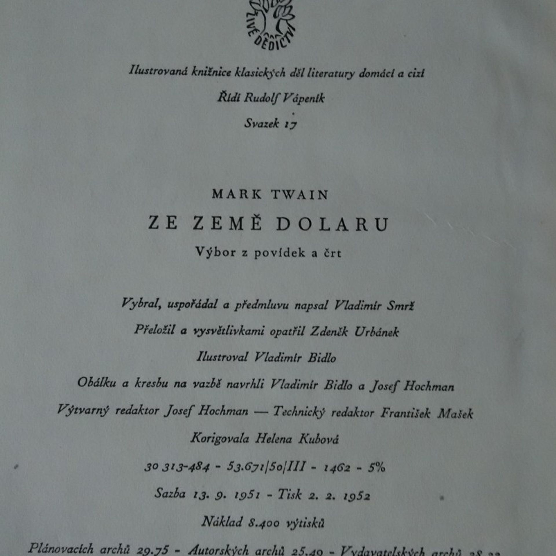 Mark Twain Ze země dolaru. Výbor z povídek a črt