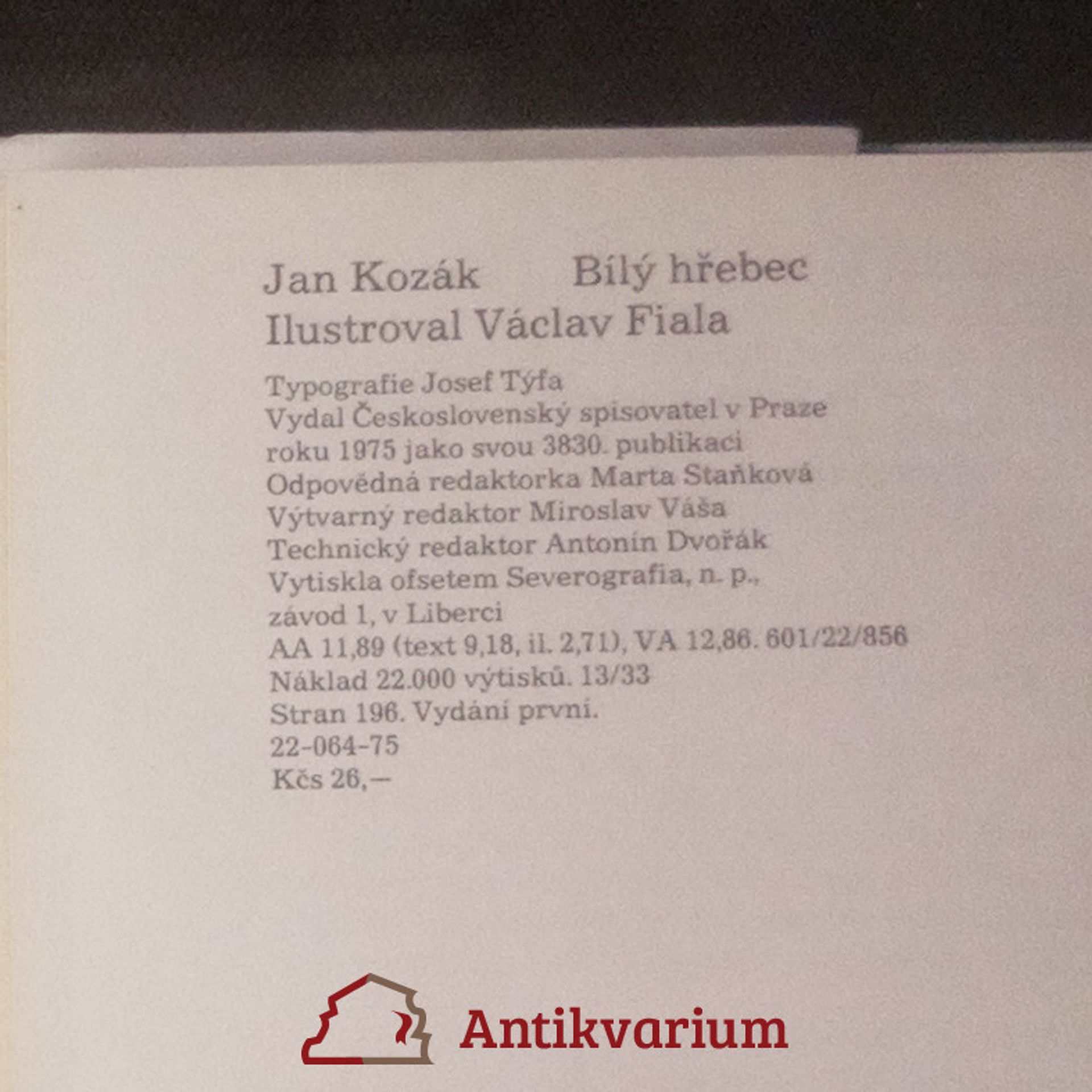 Jan A. Kozák Bílý hřebec