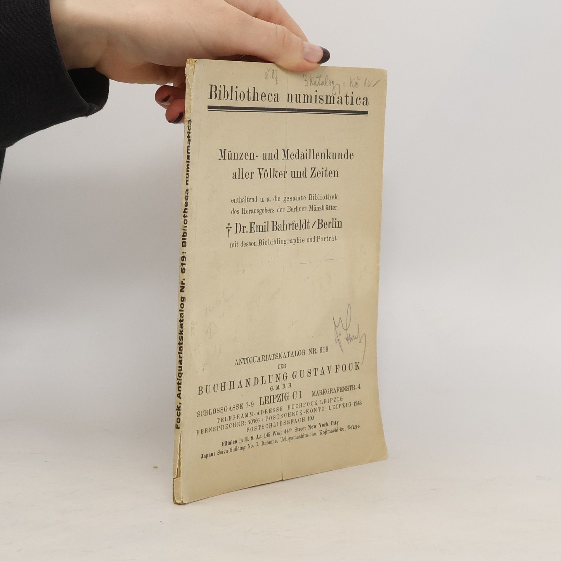 Auteurscollectief Bibliotheca numismatica. Antiquariatskatalog Nr. 619