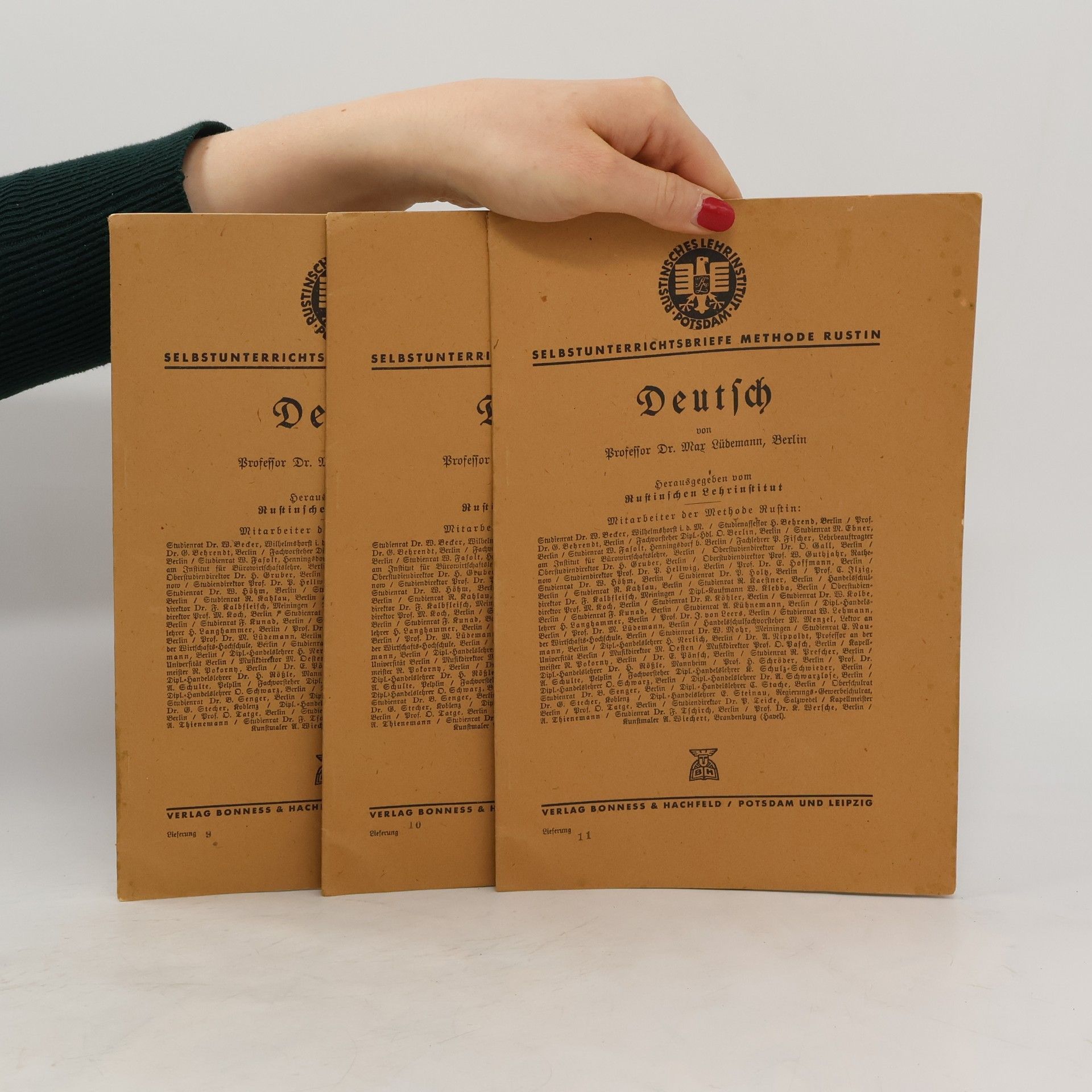 Selbstunterrichtsbriefe Methode Rustin. Deutsch. I. - III.