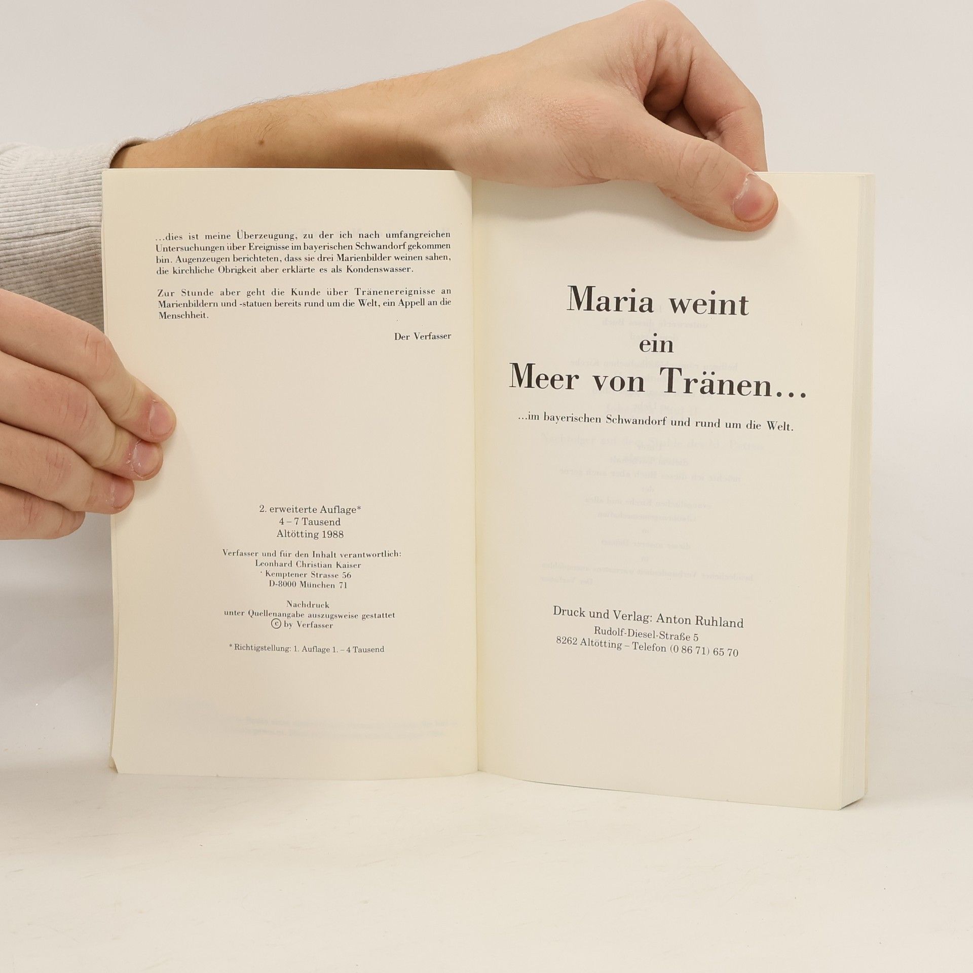 Leonhard Christian Kaiser Maria weint ein Meer von Tränen