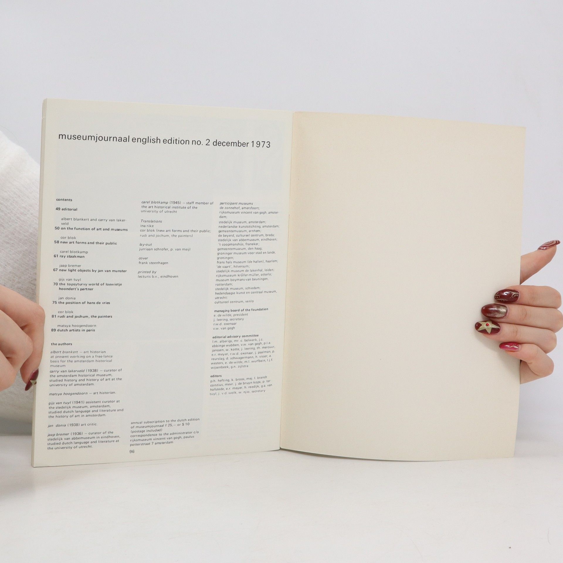 AA.VV. Museumjournaal english edition no. 2 december 1973
