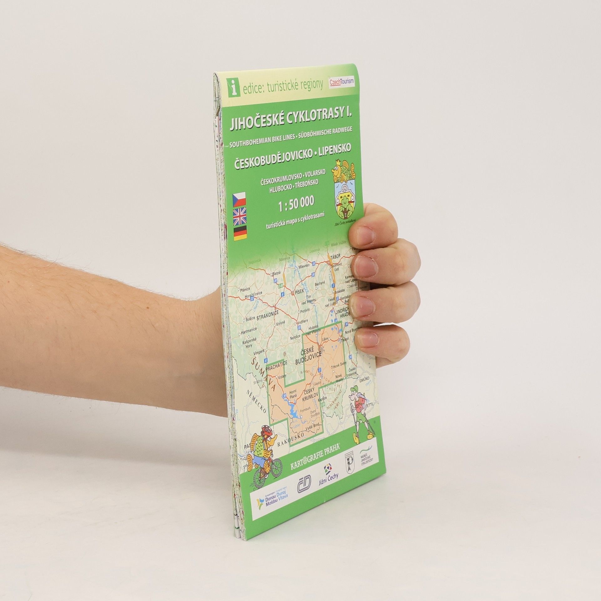 Kolektív autorov Jihočeské cyklotrasy I. = Southbohemian bike lines = Südböhmische Radwege : Českobudějovicko, Lipensko, Českokrumlovsko, Volarsko, Hlubocko, Třeboňsko : turistická mapa s cyklotrasami 1:50 000