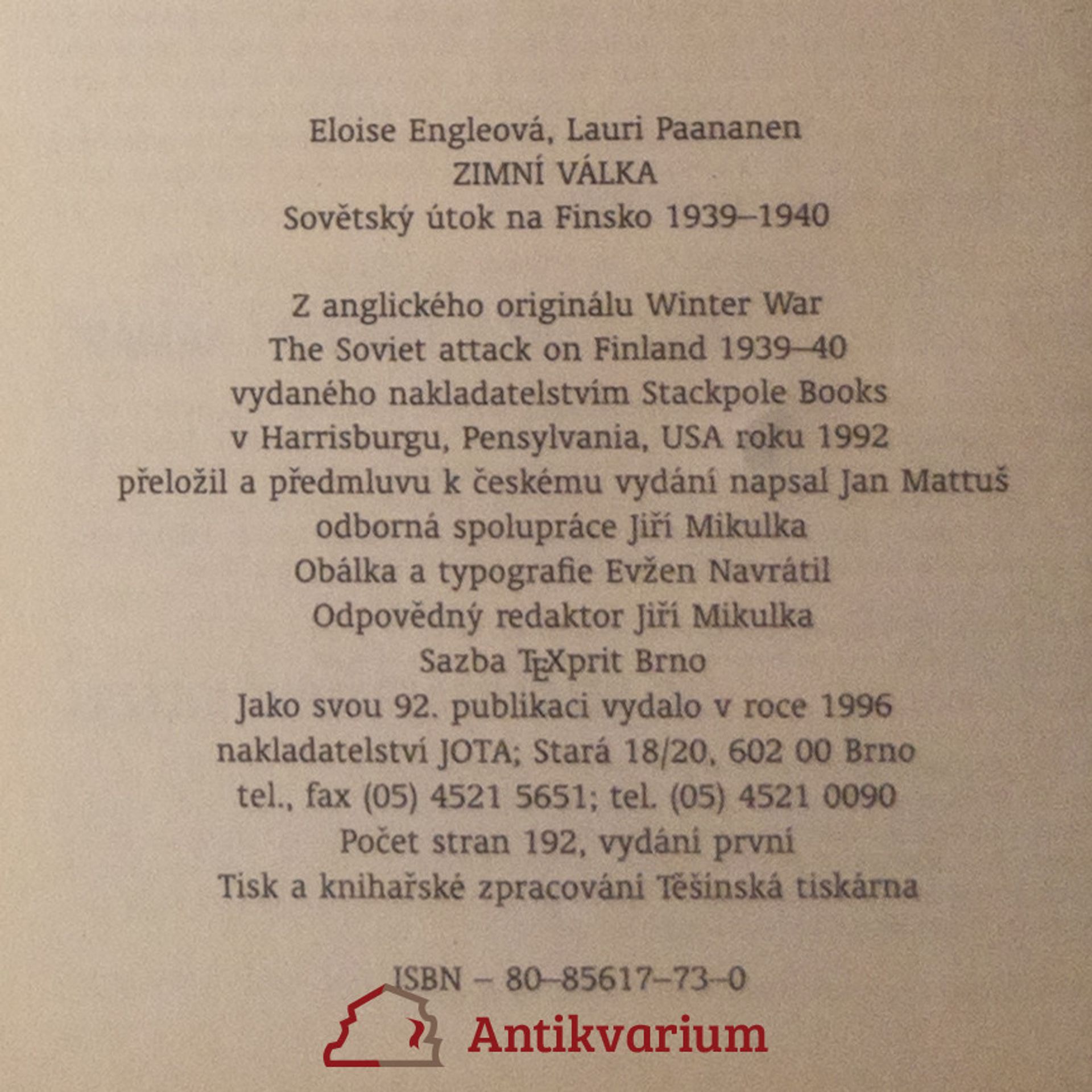Eloise Paananen Zimní válka: Sovětský útok na Finsko 1939-1940