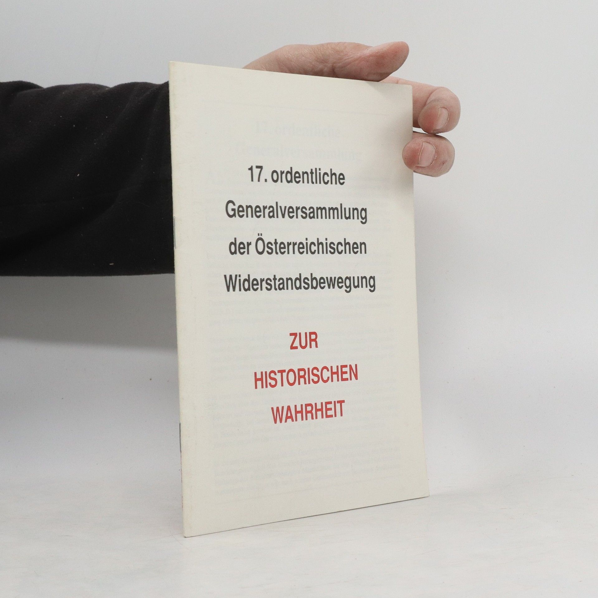 kolektiv 17. ordentliche Generalversammlung der Österreichischen Widerstandsbewegung