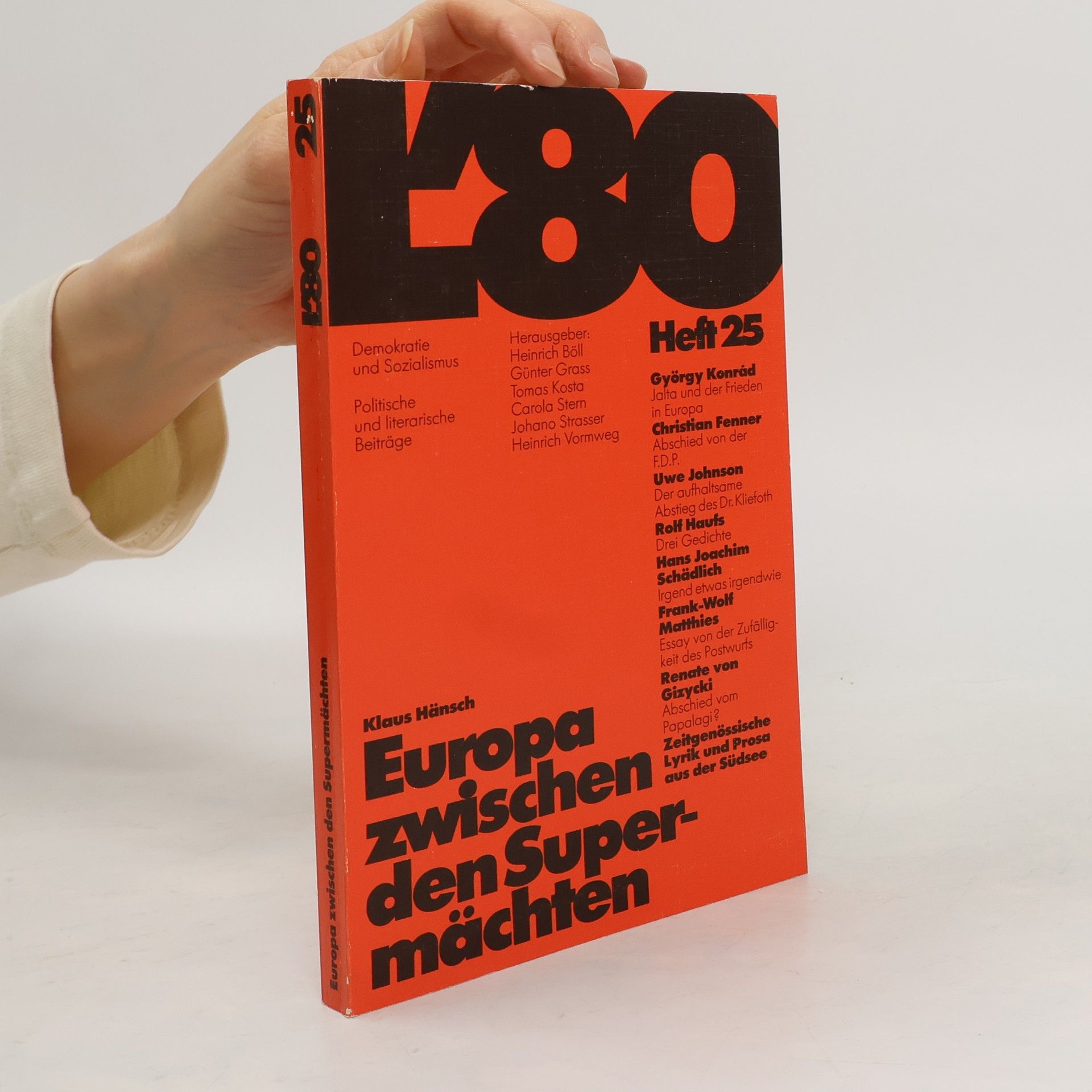 Klaus Hänsch L'80. Heft 25. Europa zwischen den Supermächten