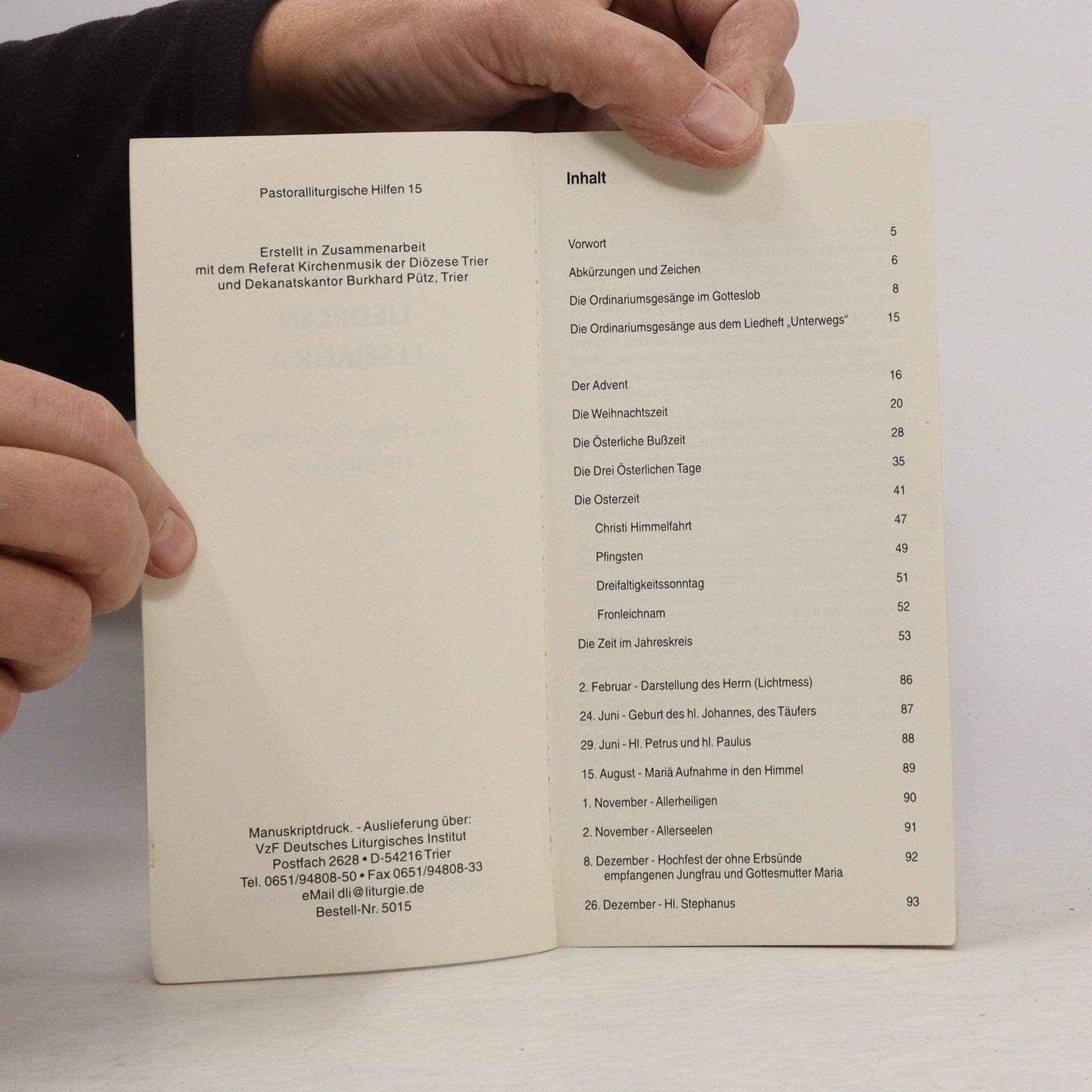 Autorenkollektiv Liedplan. Lesejahr A. Vorschläge für Gesänge zur Messfeier