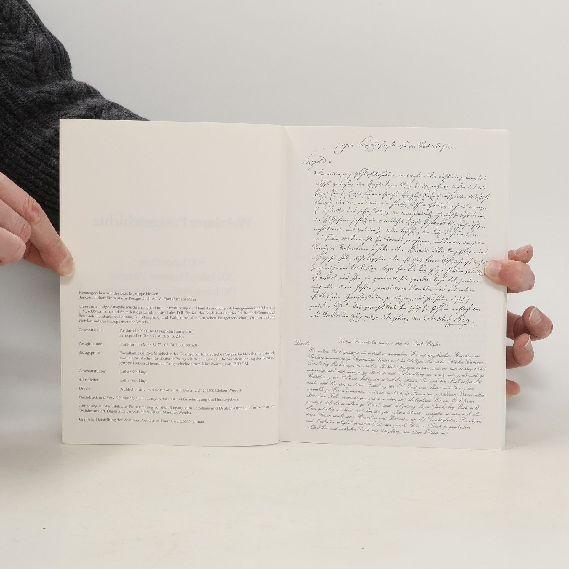 kolektiv Hessische Postgeschichte. 500 Jahre Post. 35/1990