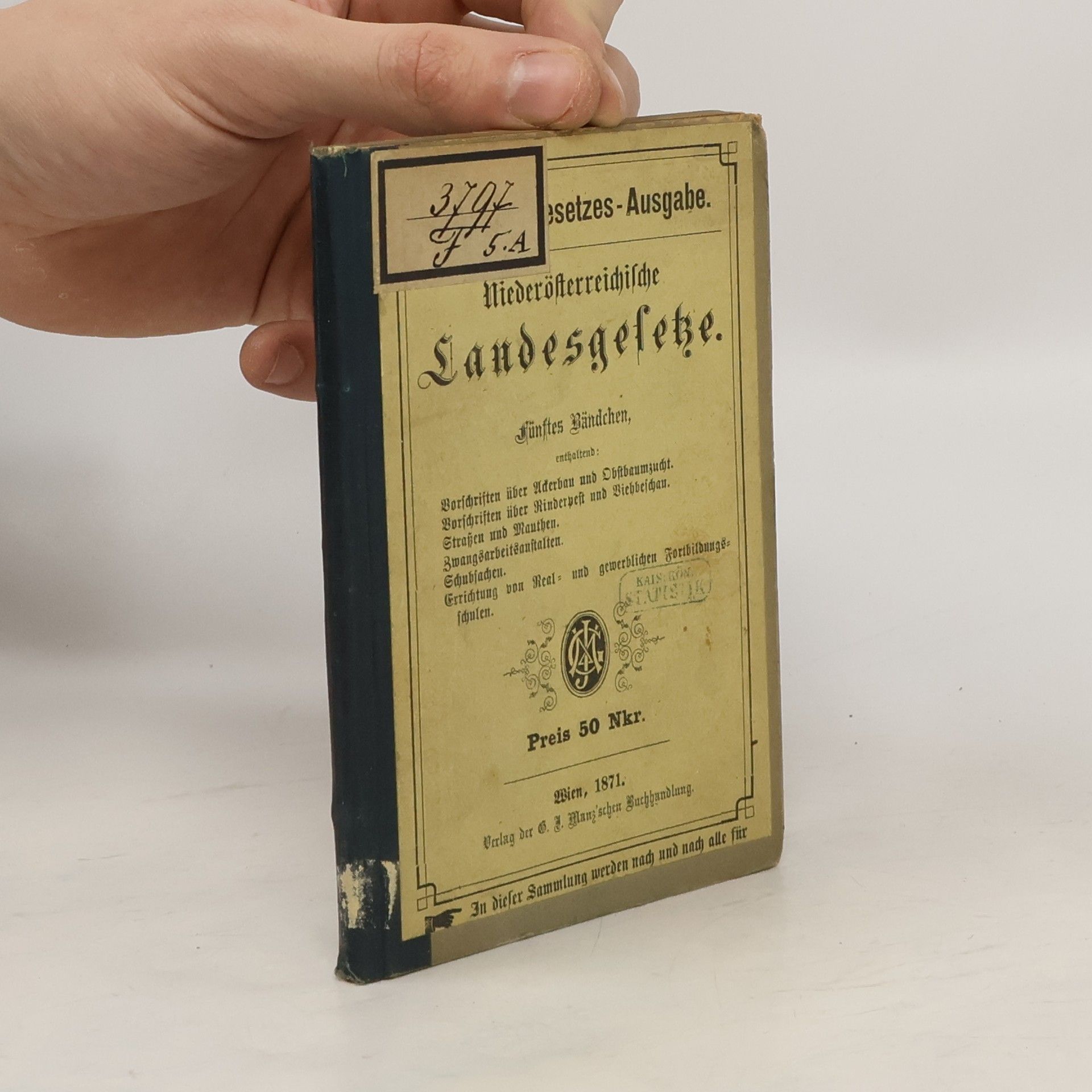 Auteurscollectief Niederösterreichische Landesgeleze. Fünftes Bändchen