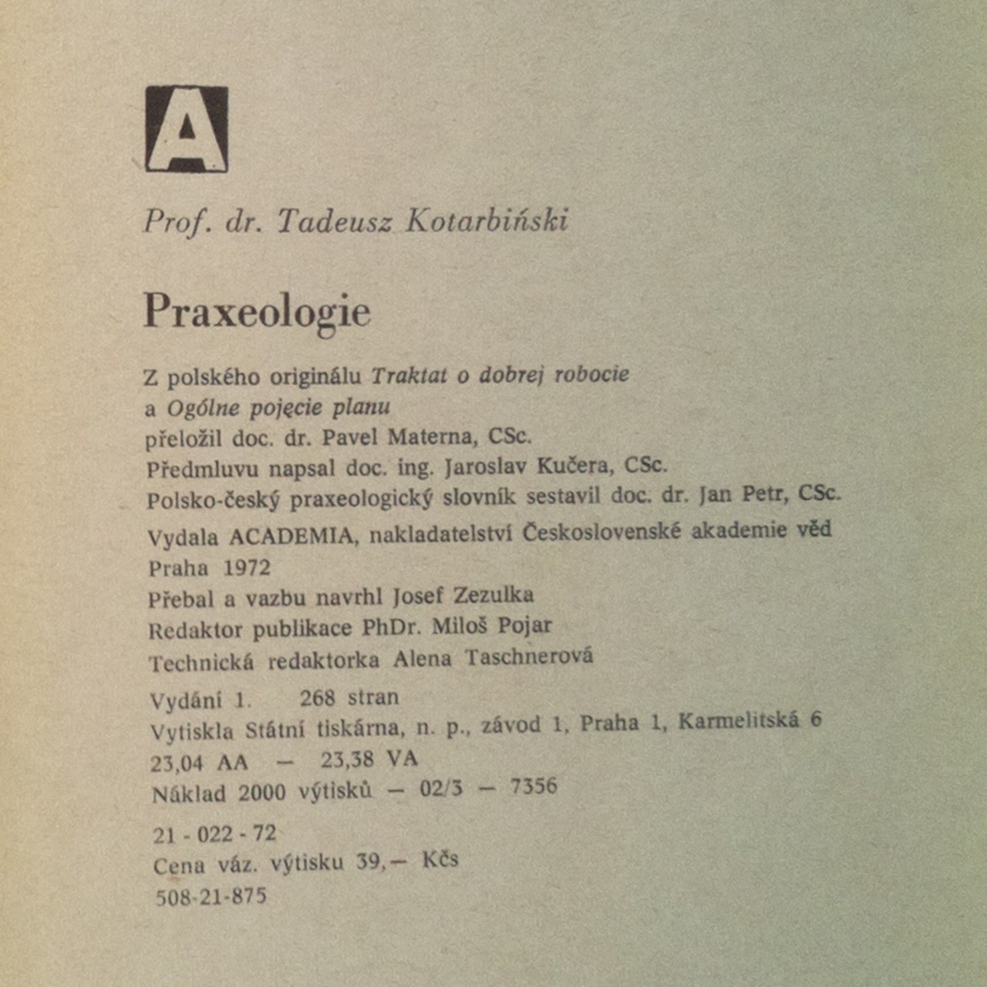 Tadeusz Kotarbiński Praxeologie