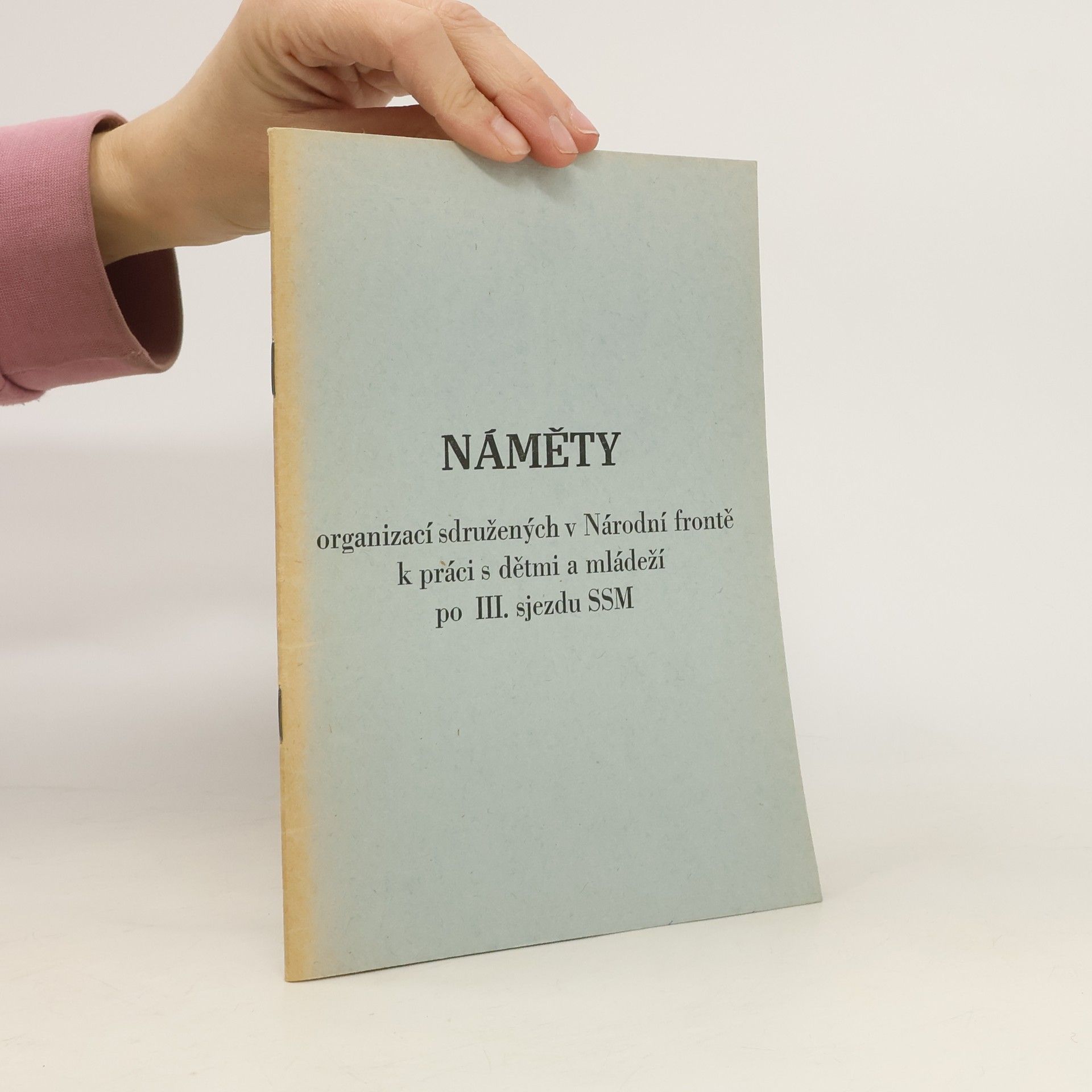 Kolektiv autorů Náměty organizací sdružených v Národní frontě k práci s dětmi a mládeží po III. sjezdu SSM