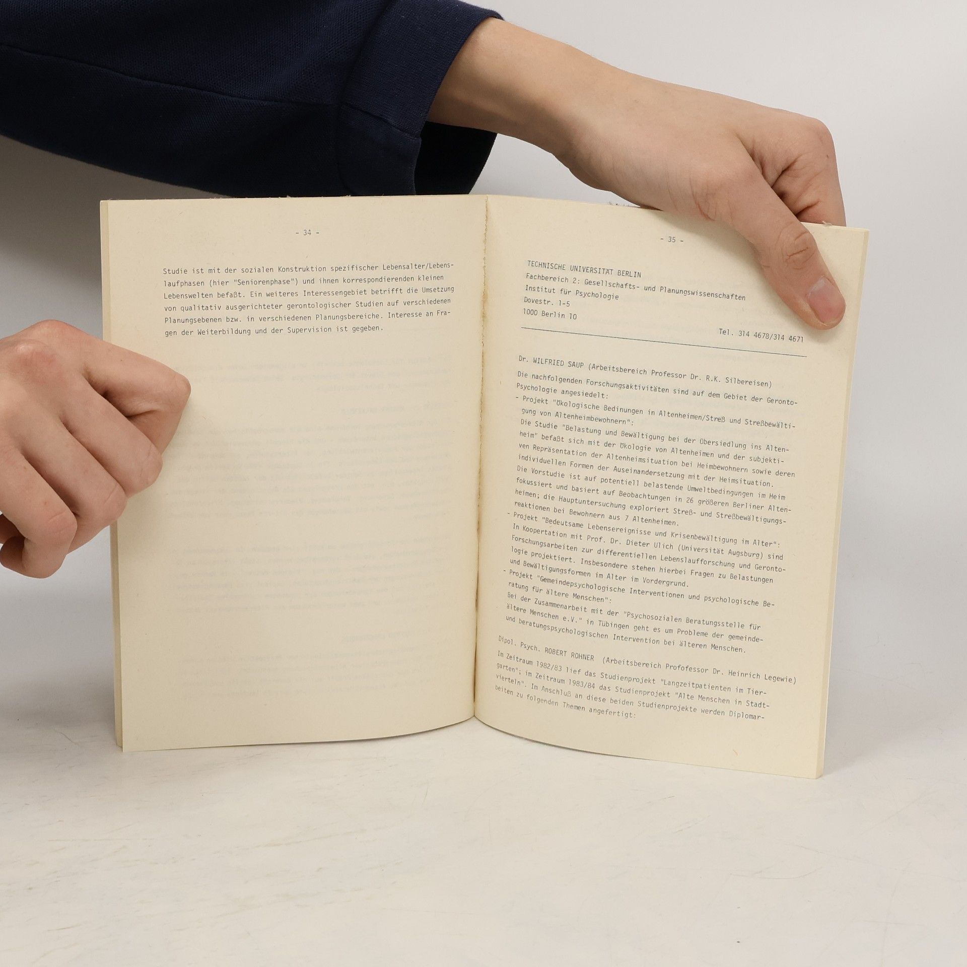 kolektiv Soziale Gerontologie in Berlin Bestandsaufnahme 1984