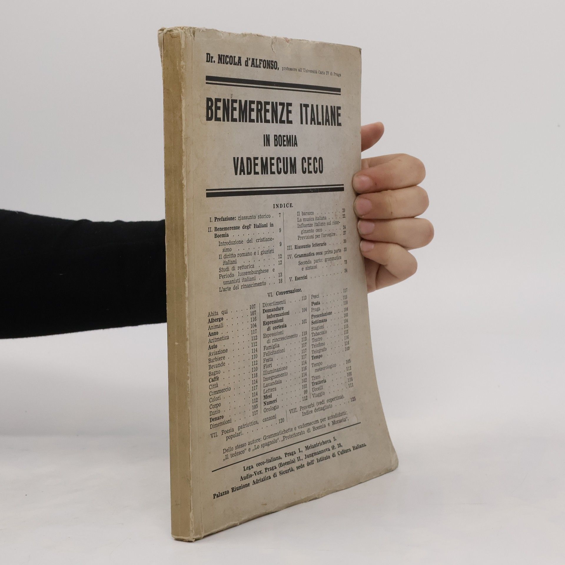 Collectif d'auteurs Benemerenze italiane in Boemia vademecum ceco