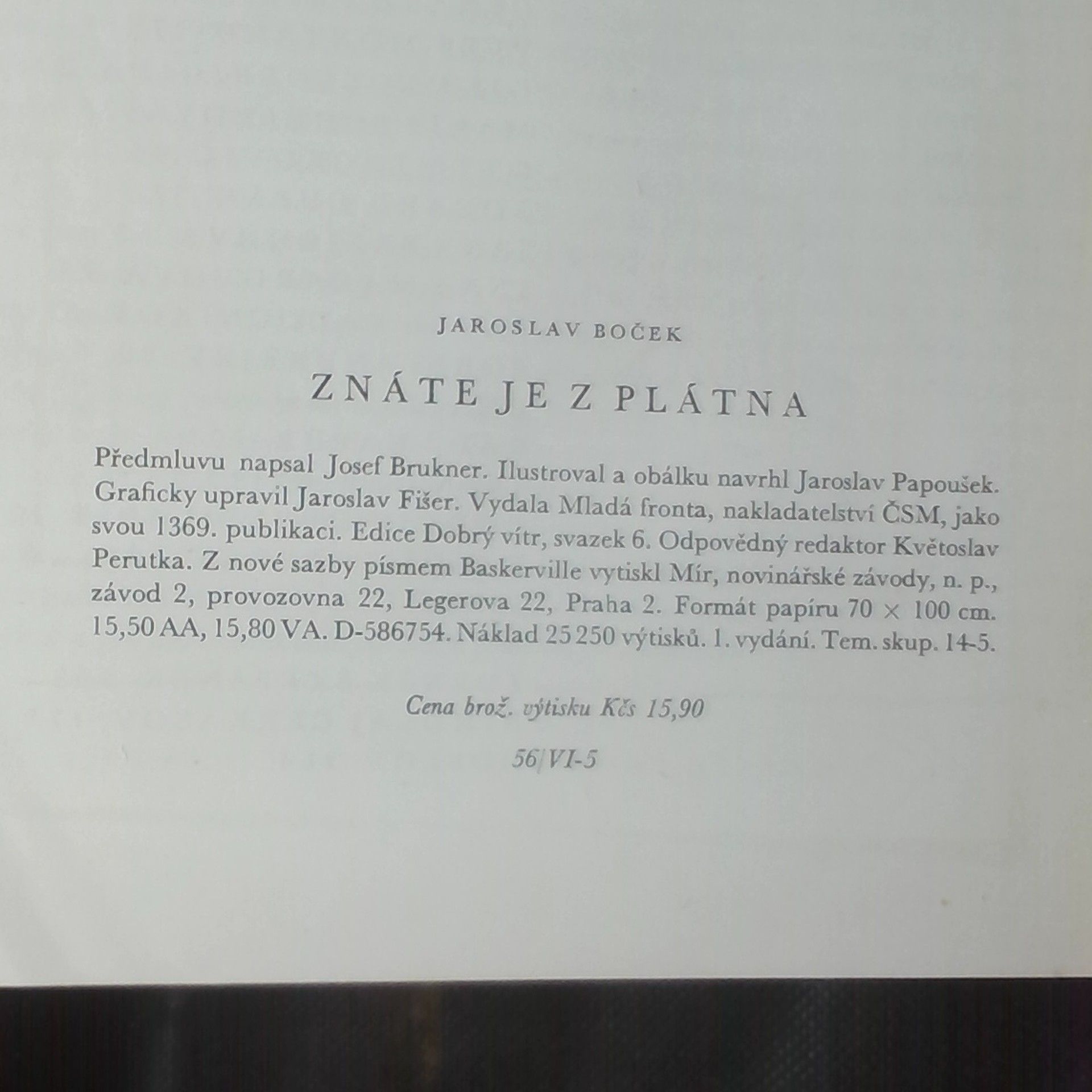 Jaroslav Boček Znáte je z plátna