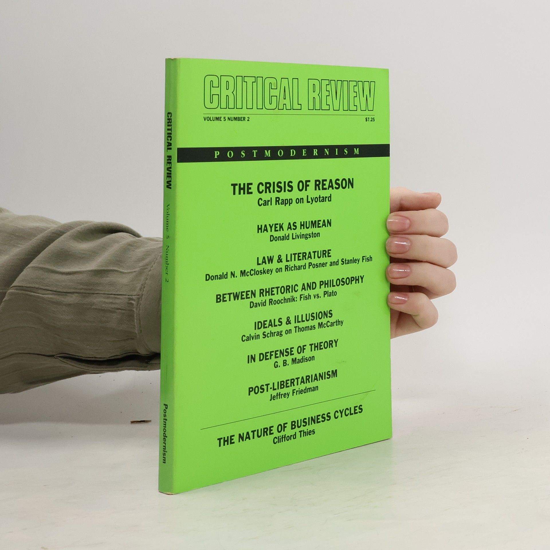 Collectif d'auteurs Critical Review vol. 5, n. 2