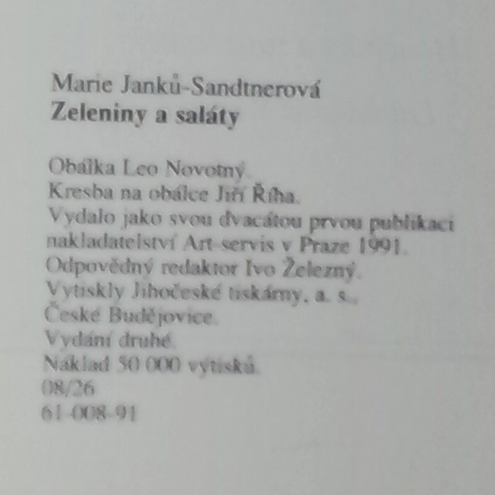 Marie Janků-Sandtnerová Zeleniny a saláty