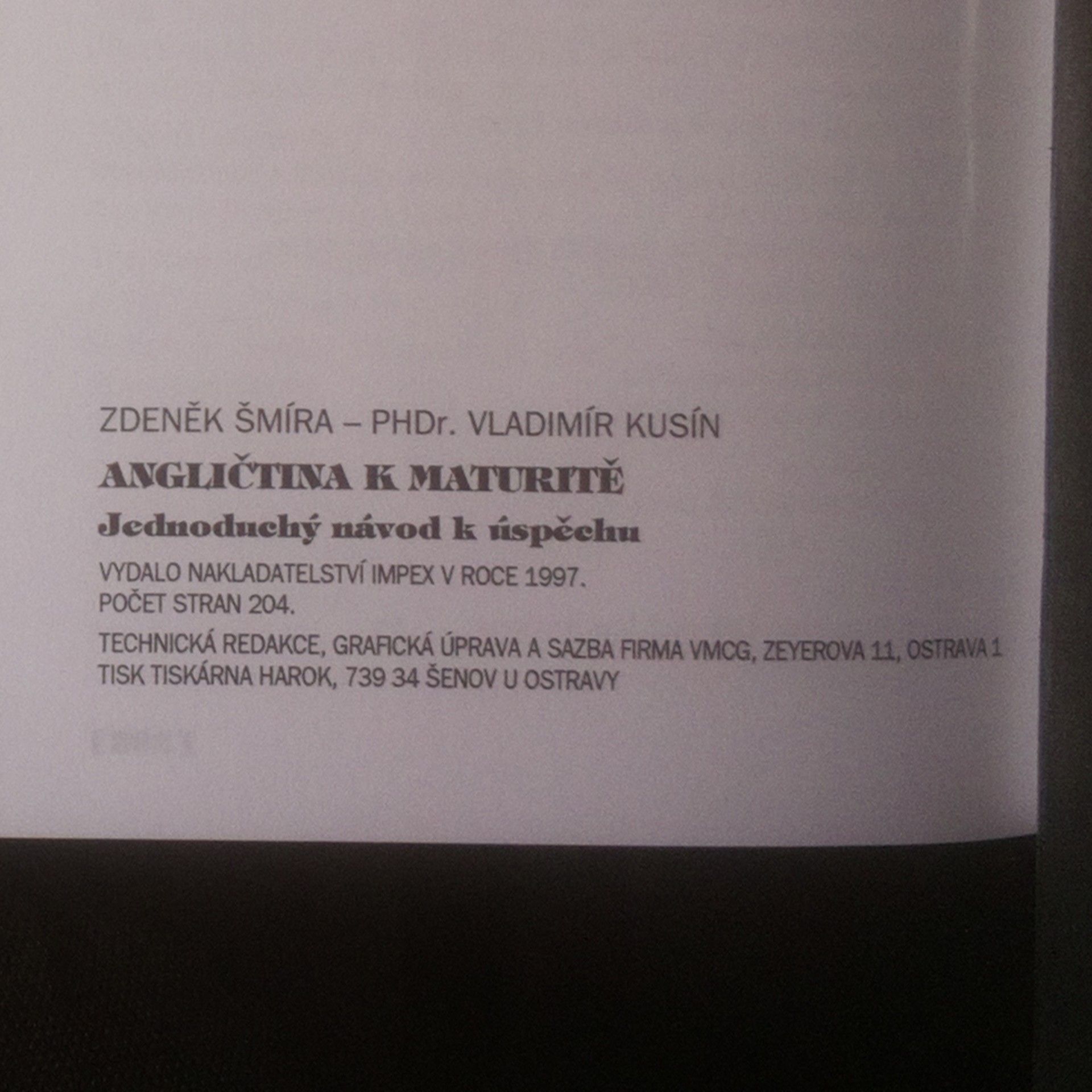 Zdeněk Šmíra Angličtina k maturitě