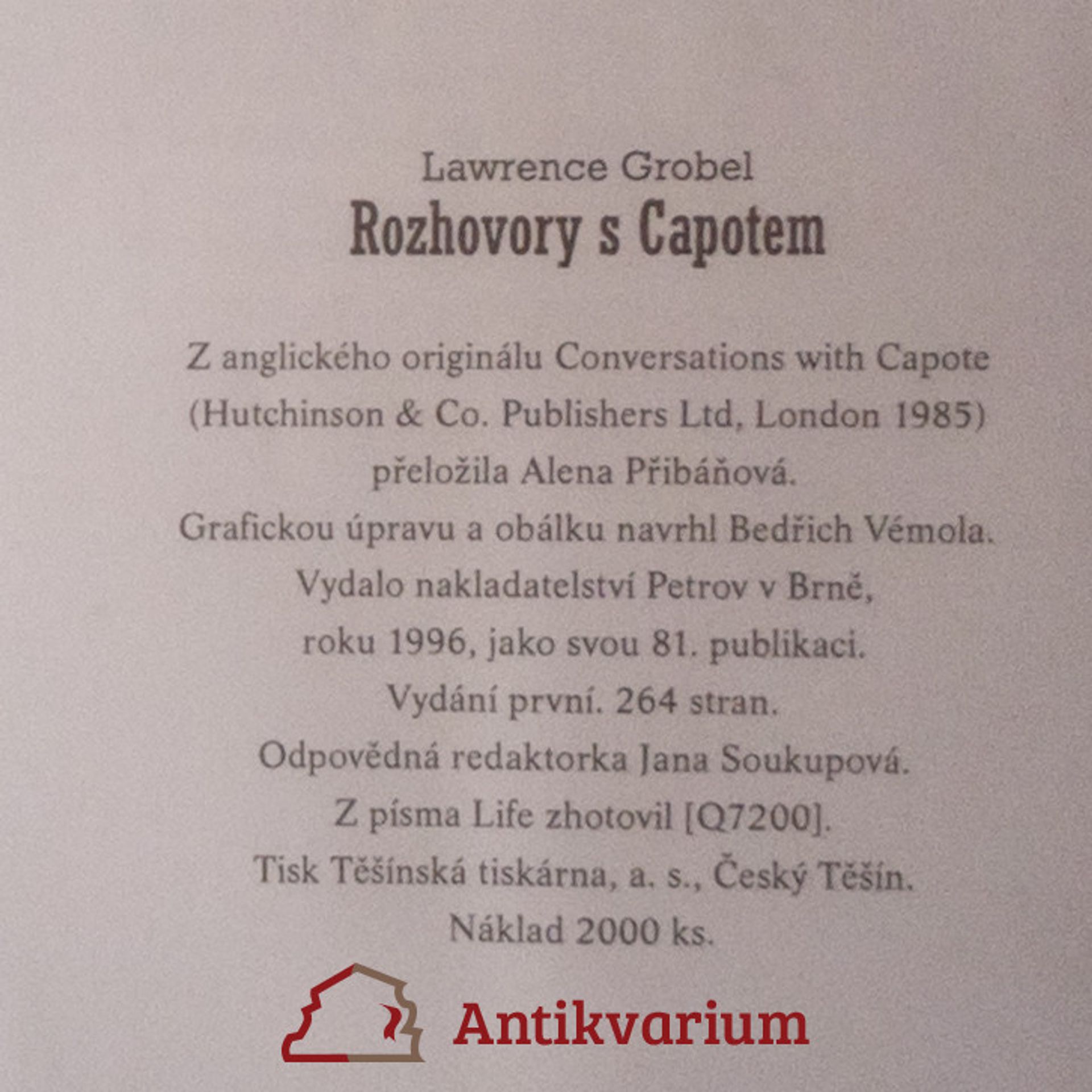 Lawrence Grobel Rozhovory s Capotem