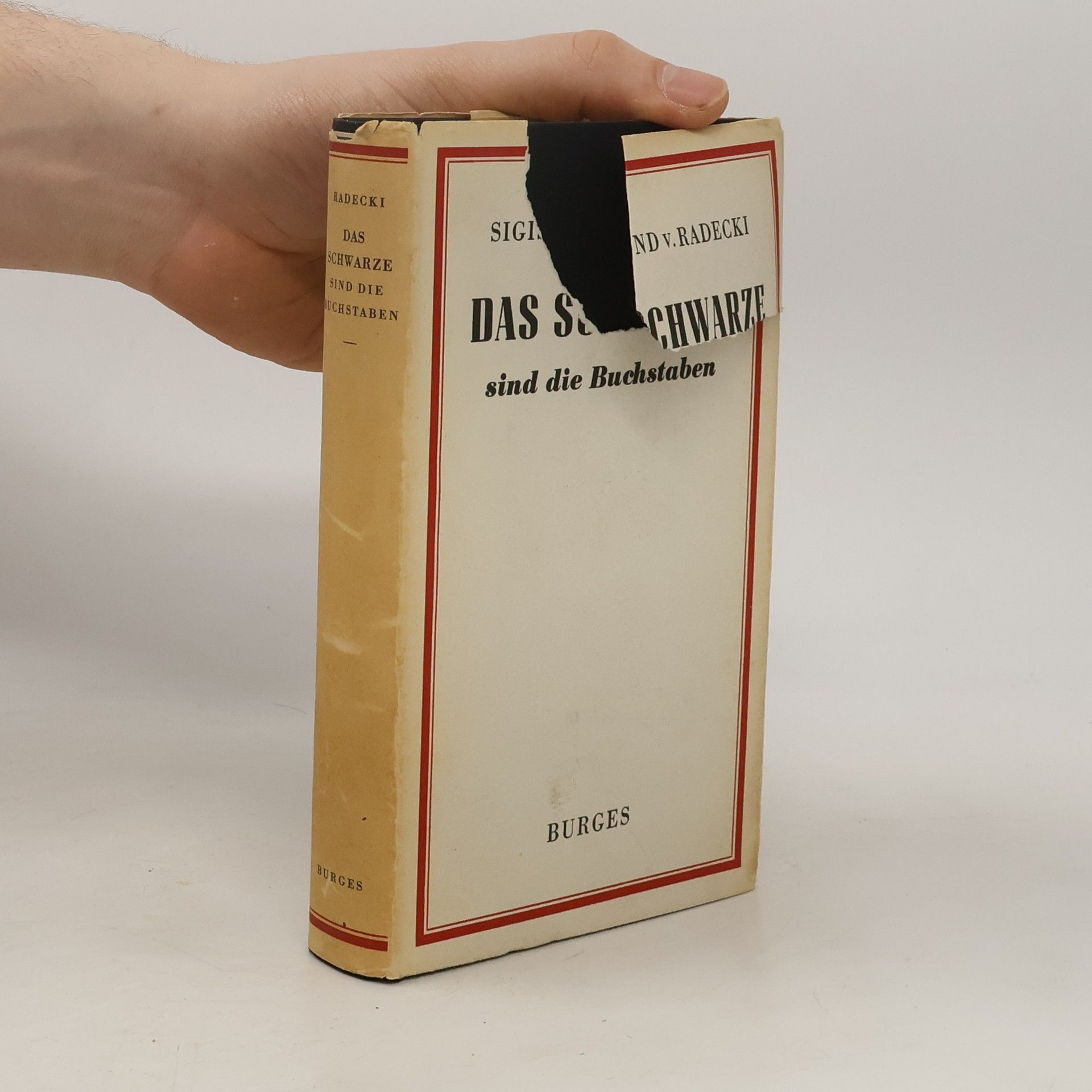 Sigismund von Radecki Das Schwarze sind die Buchstaben