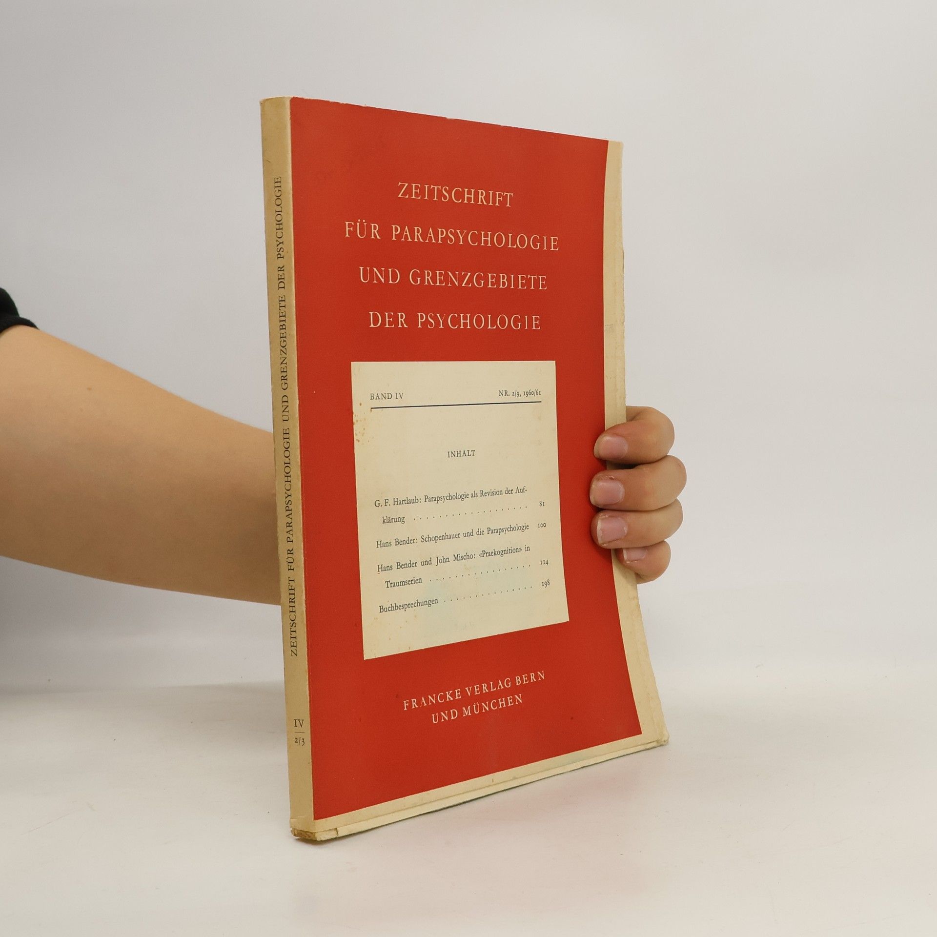 kolektiv Zeitschrift für Parapsychologie und Grenzgebiete der Psychologie. Band IV