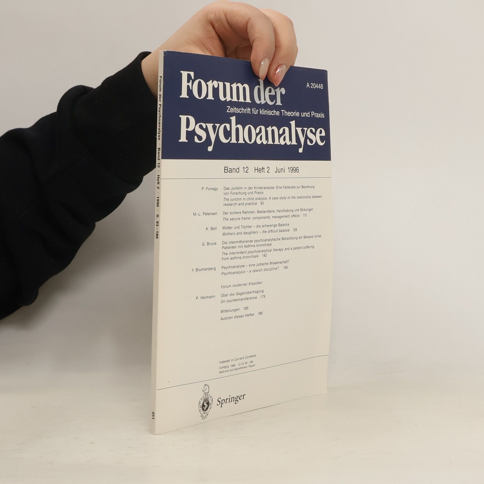 Autorenkollektiv Forum der Psychoanalyse Band 12 Heft 2 6/1996