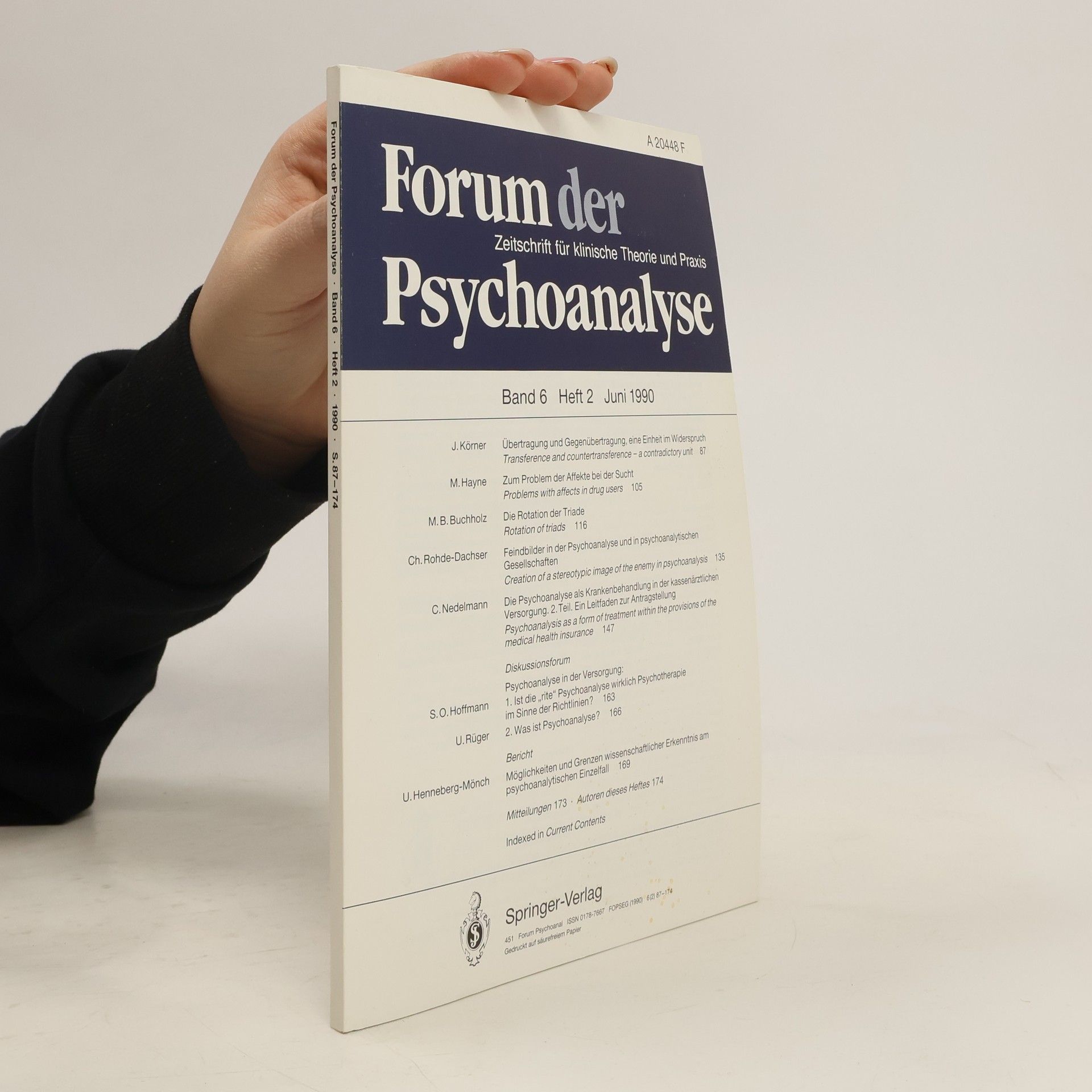 Autorenkollektiv Forum der Psychoanalyse. Band 6 / Heft 2 / Juni 1990