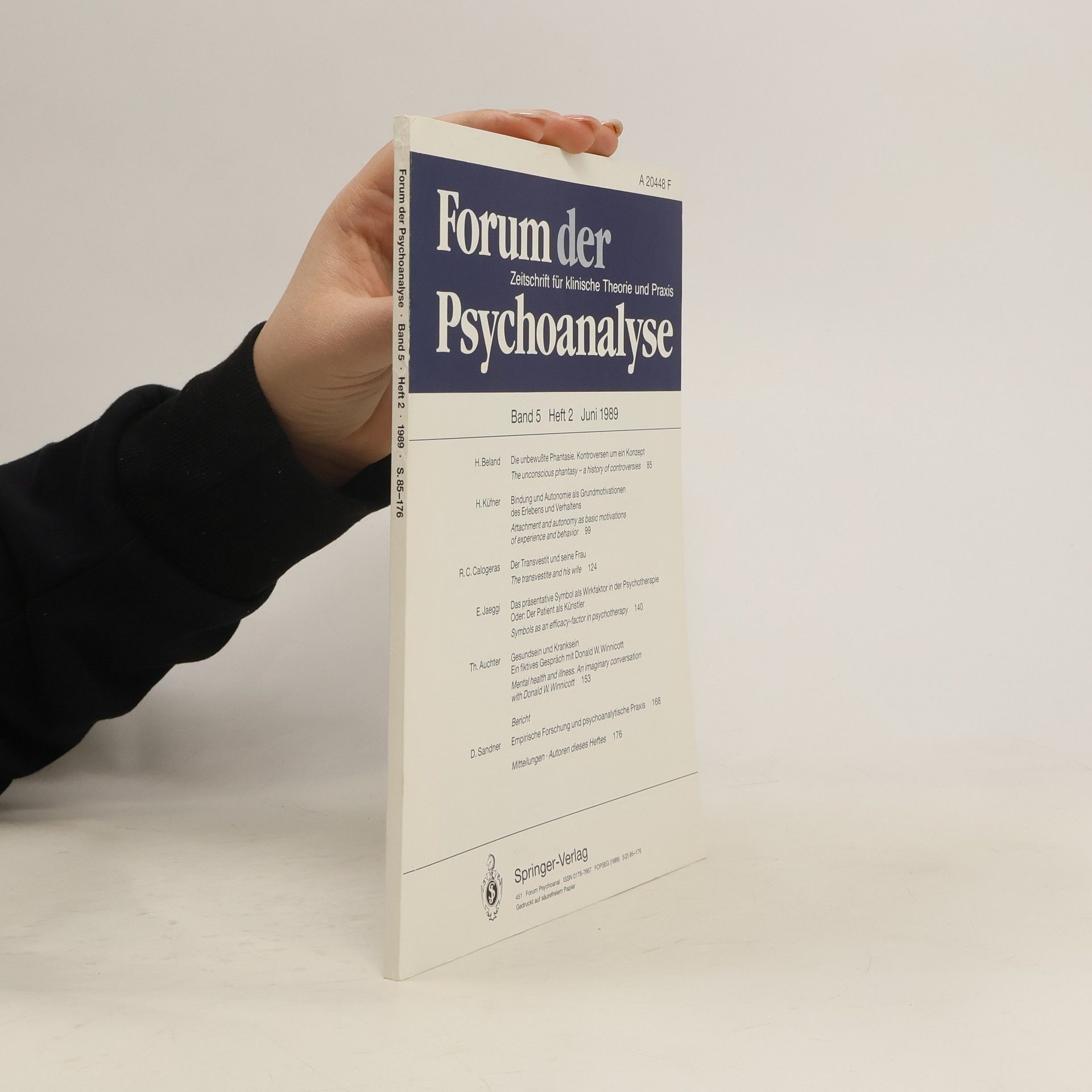 Autorenkollektiv Forum der Psychoanalyse Band 5. 2/1989
