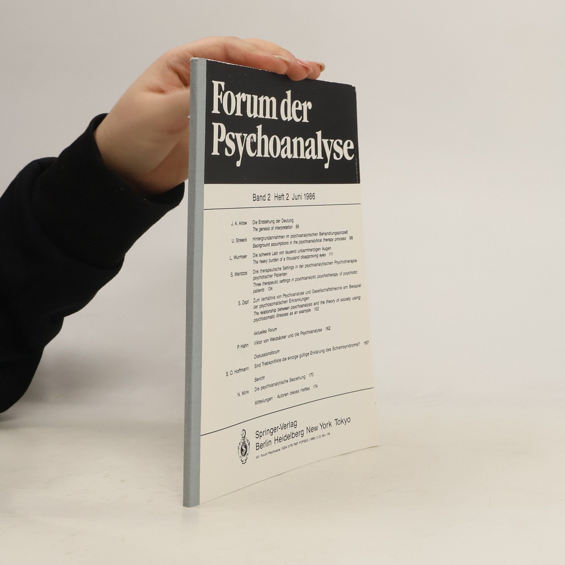 Autorenkollektiv Forum der Psychoanalyse Band 2. Heft 2. Juni 1986