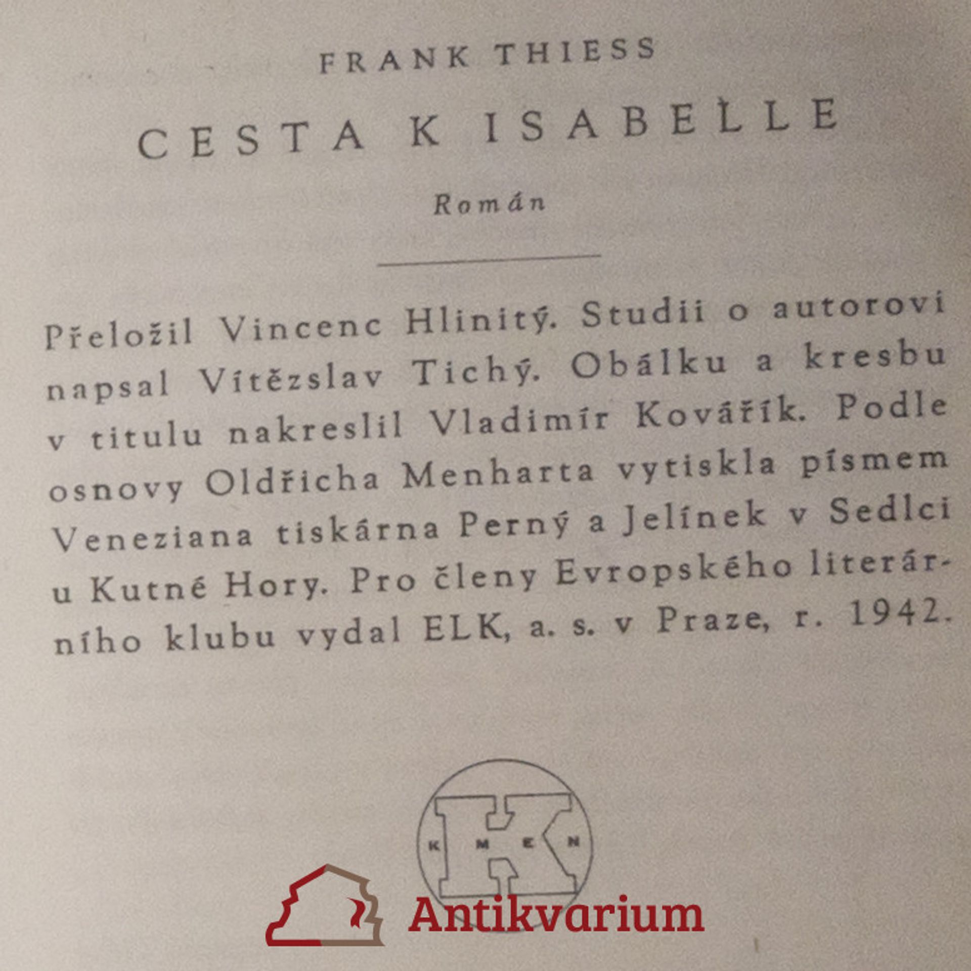 Frank Thiess Cesta k Isabelle