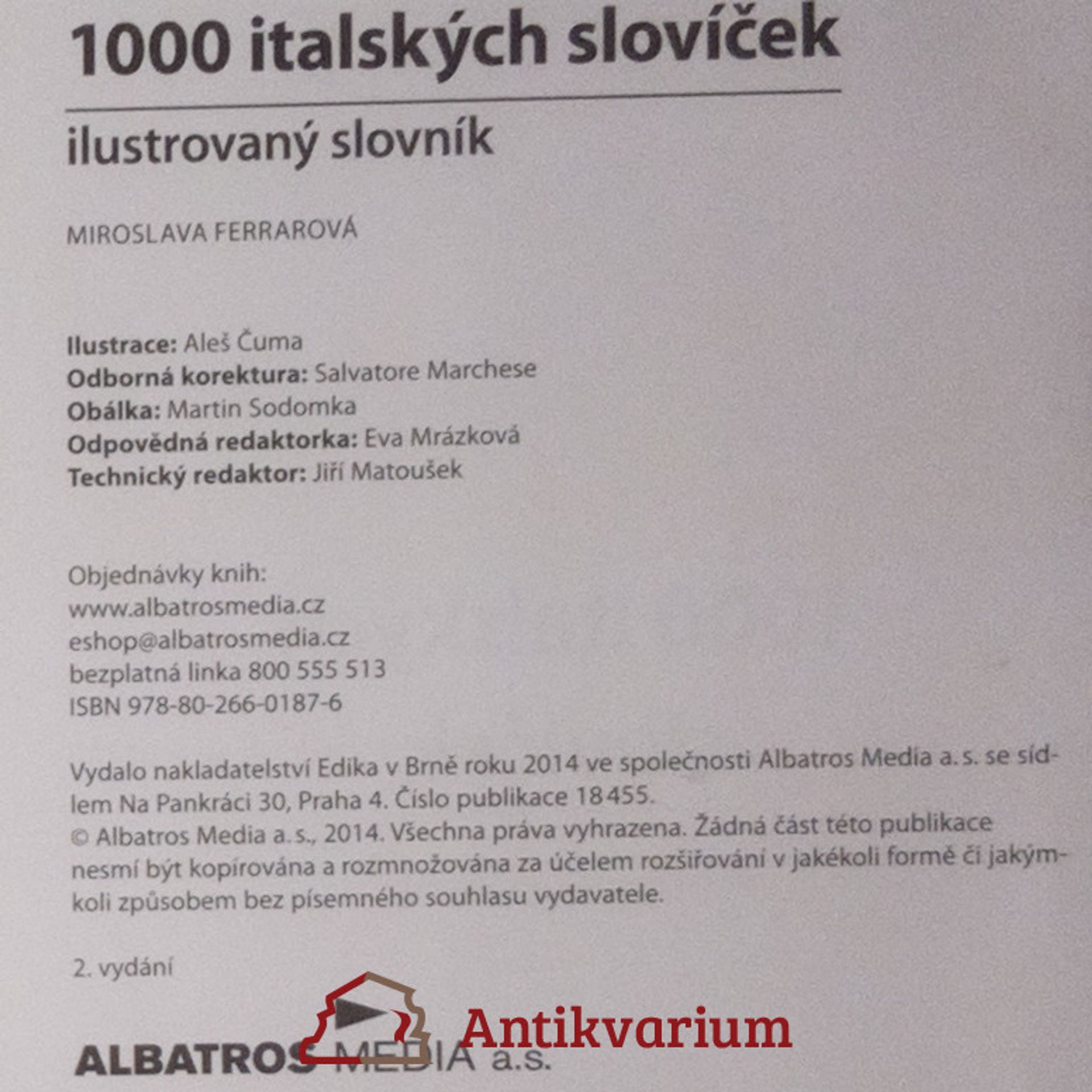 Miroslava Ferrarová 1000 italských slovíček. Ilustrovaný slovník.
