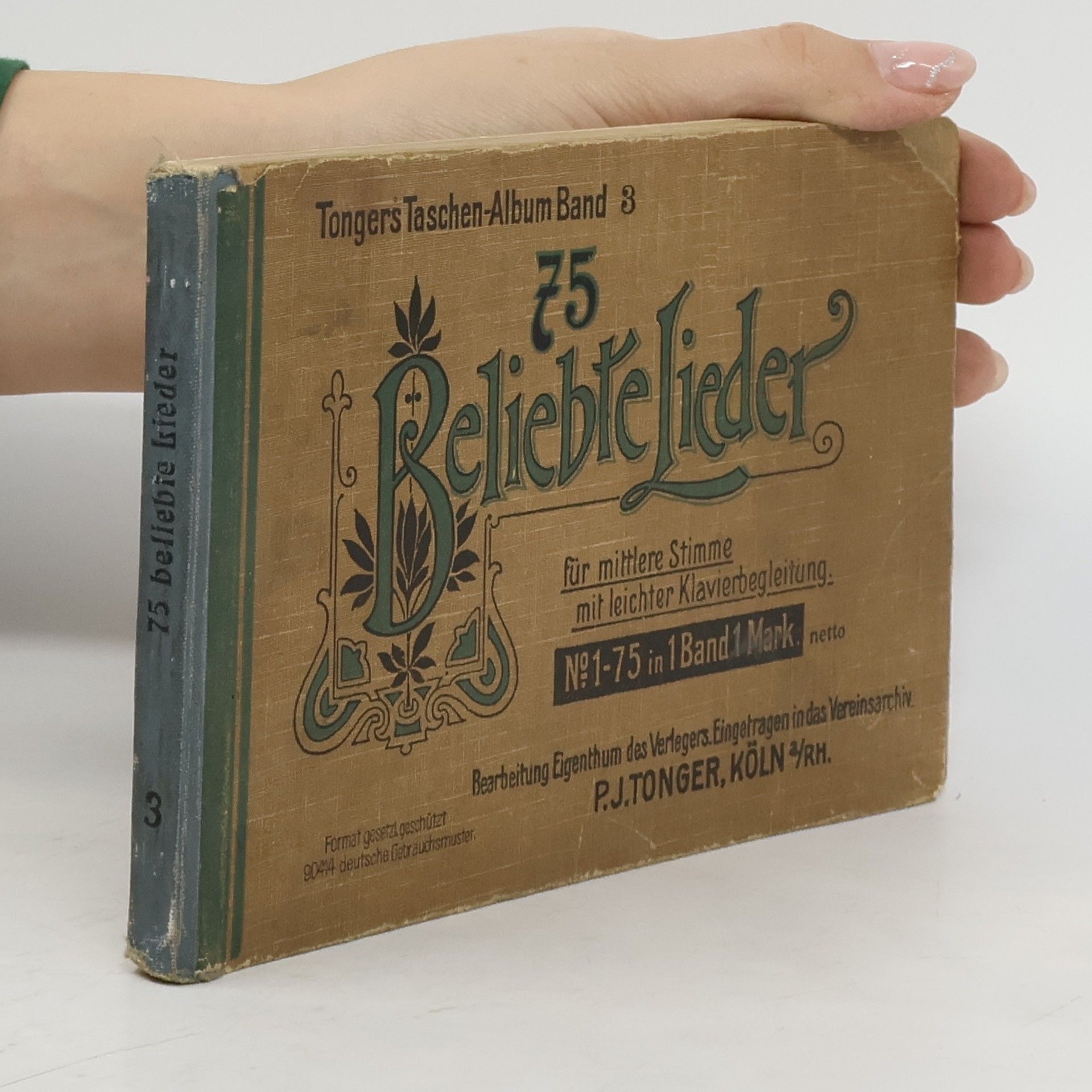 AA.VV. Tongers Taschen-Album 3. 75 Beliebte lieder für mittlere Stimme mit leichter Klavierbegleitung