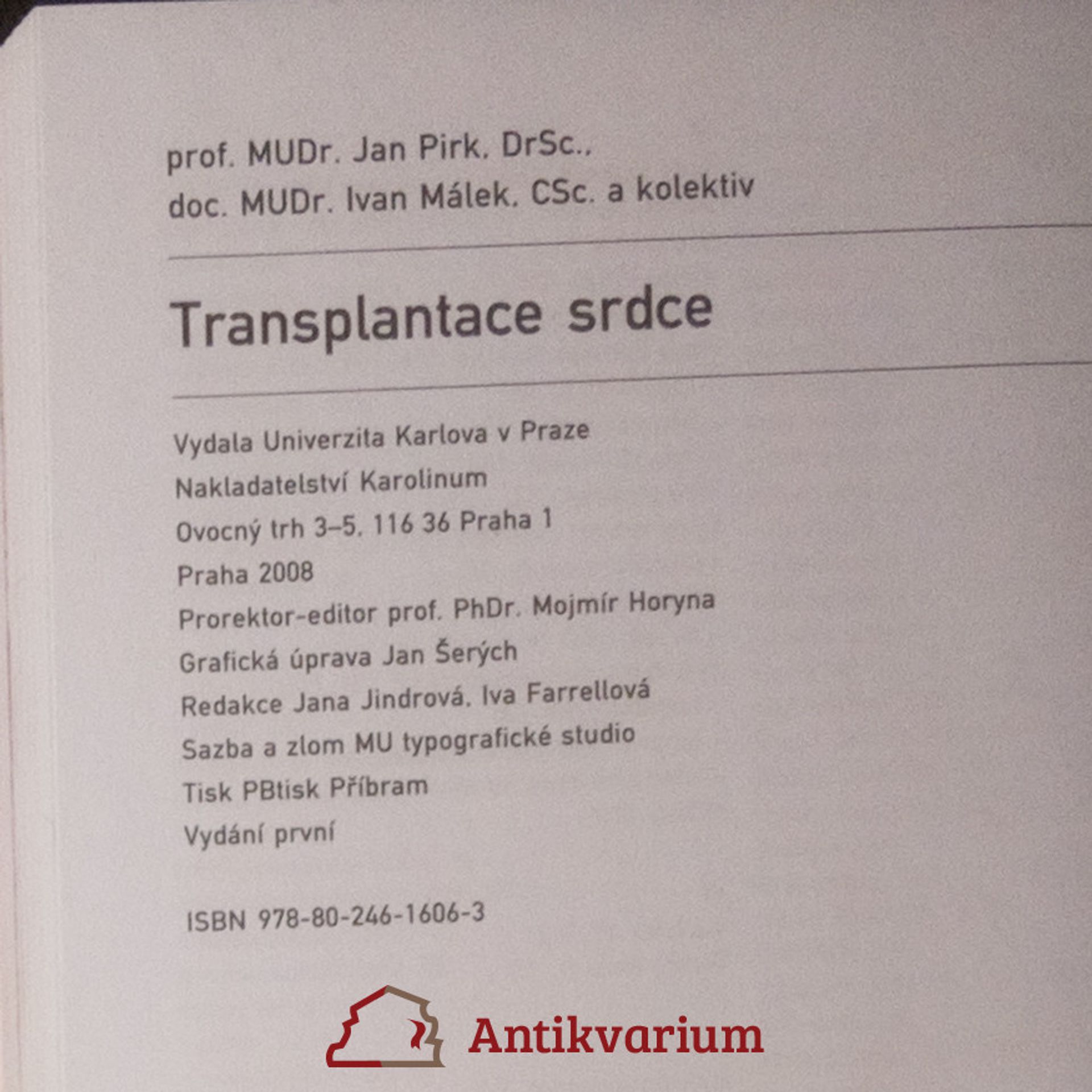Jan Pirk Transplantace srdce