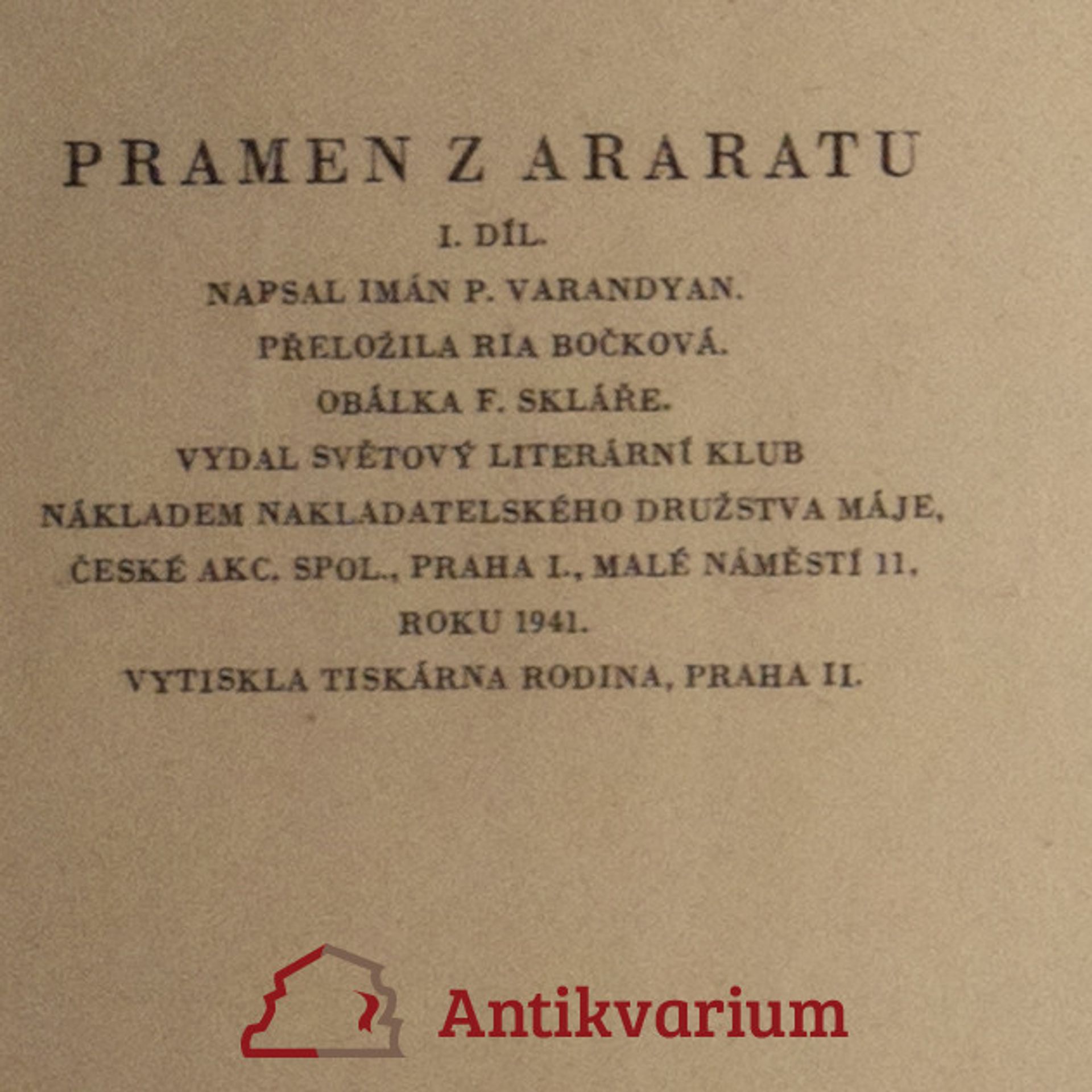 Imán Varandyan Pramen z Araratu. I. díl