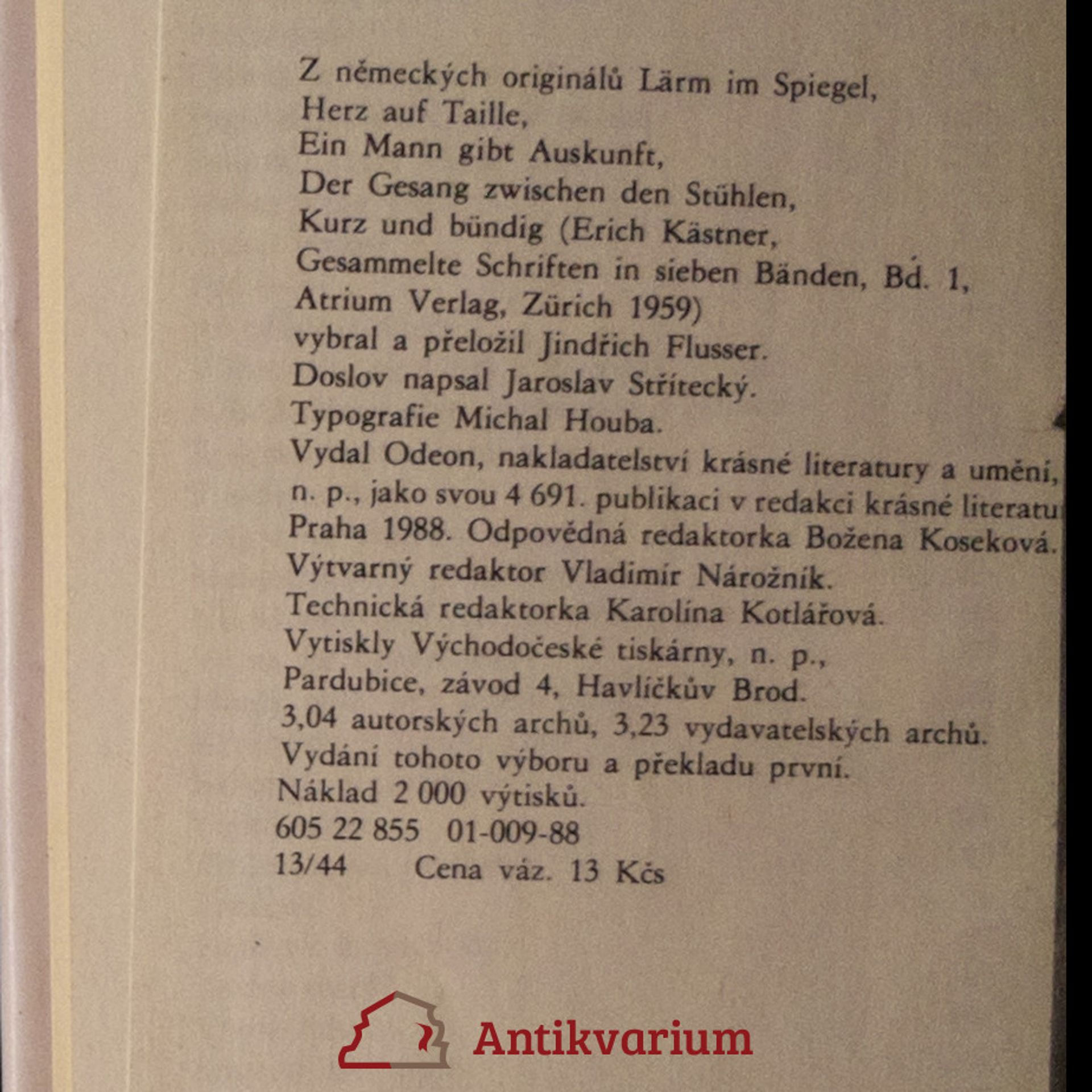 Erich Kästner Sólo pro mužský hlas