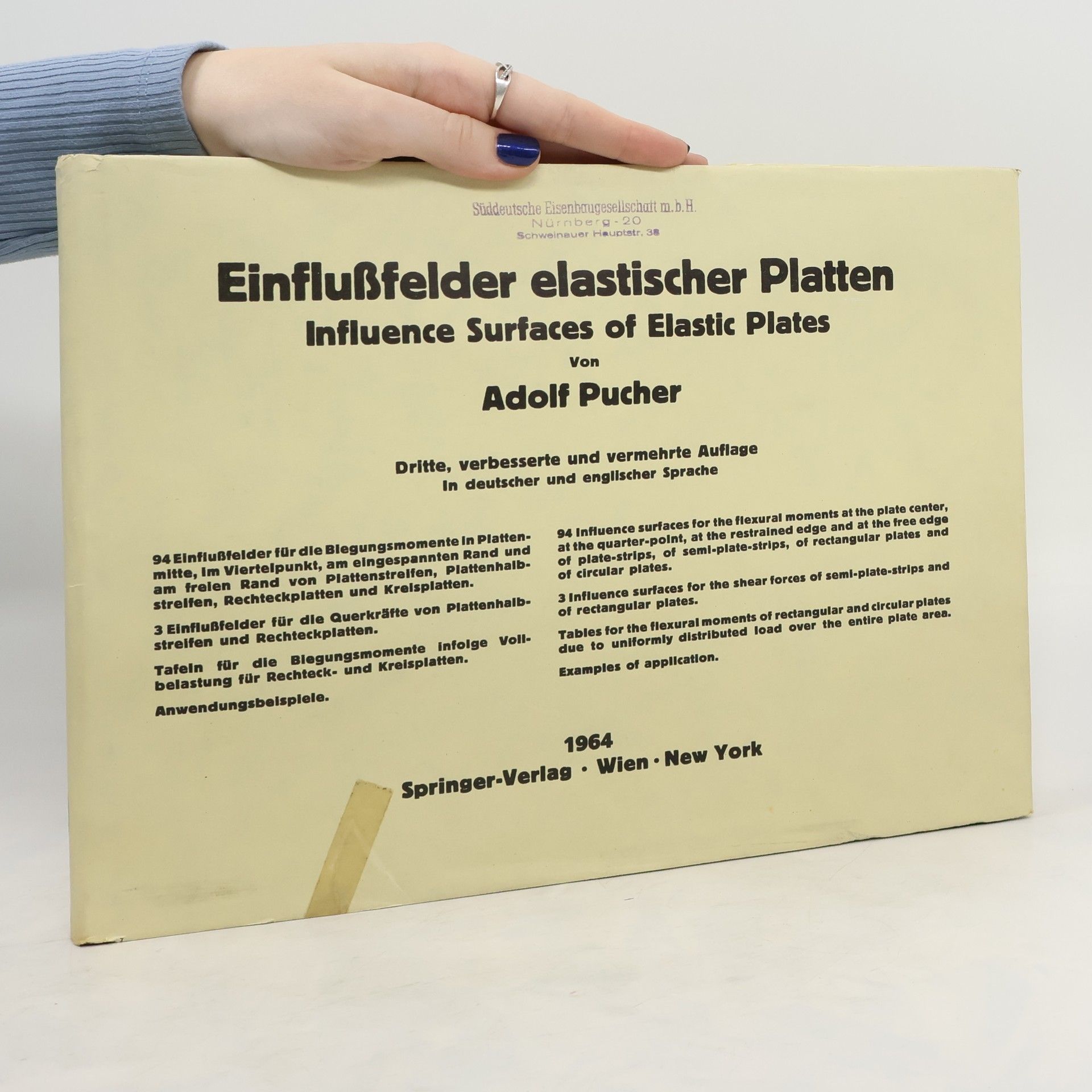 Adolf Pucher Einflußfelder elastischer Platten. Influence Surfaces of Elastic Plates